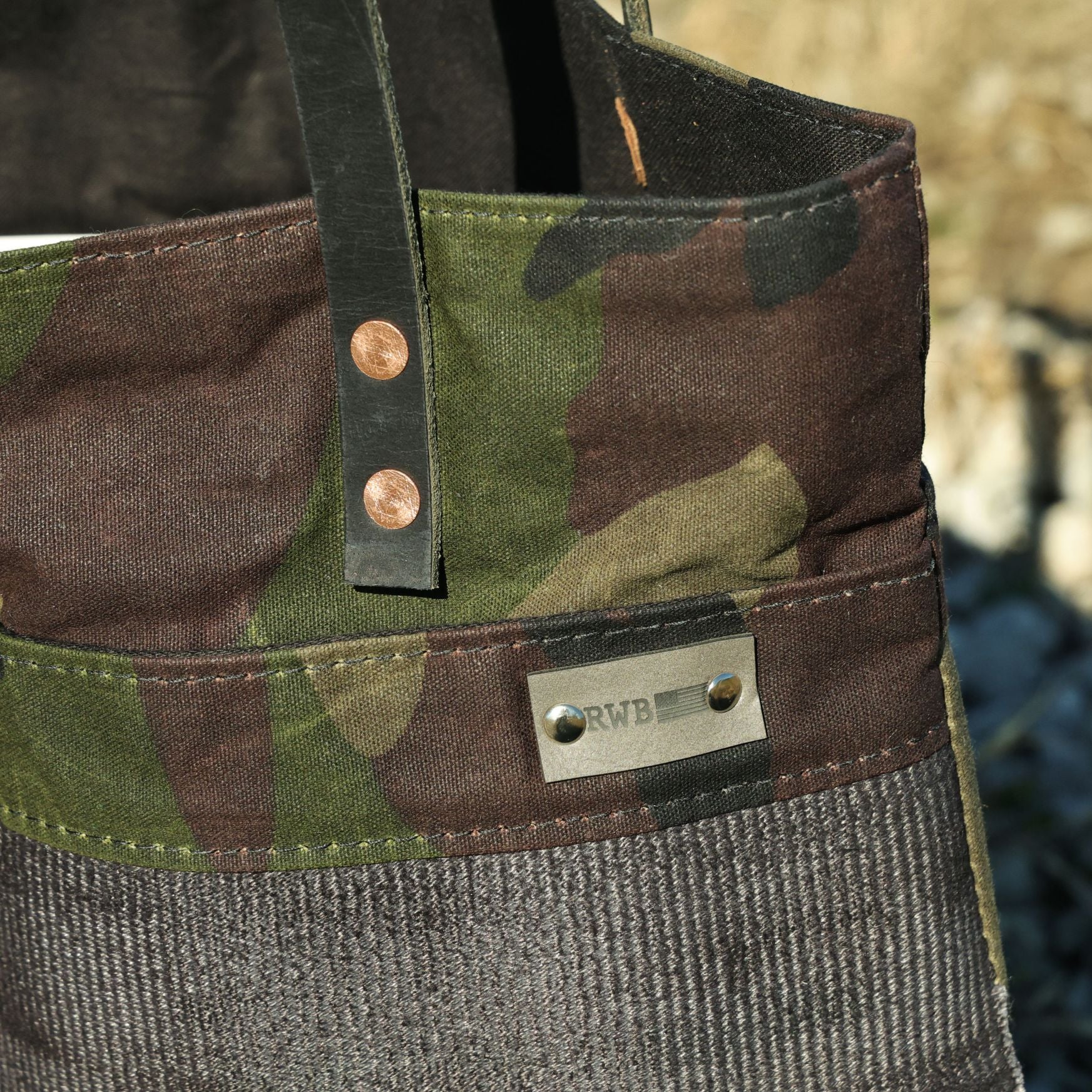 Large Camo Patriotic Handbag - Made in USA Burn Bags