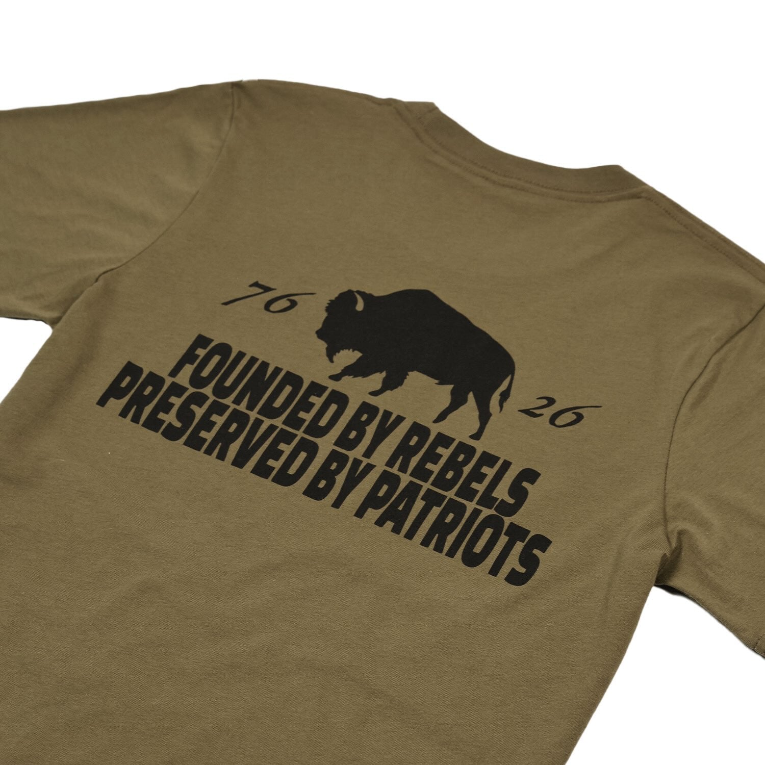 Back Print Bison Patriotic Shirt