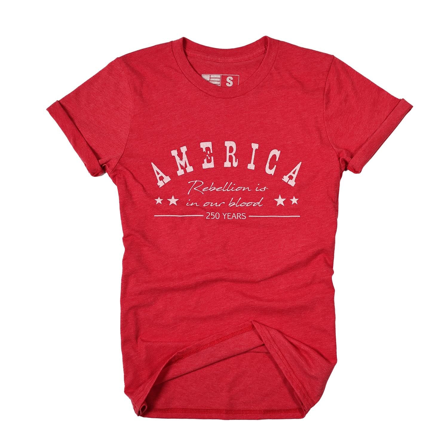 America 250 Anniversary Patriotic T shirt Red