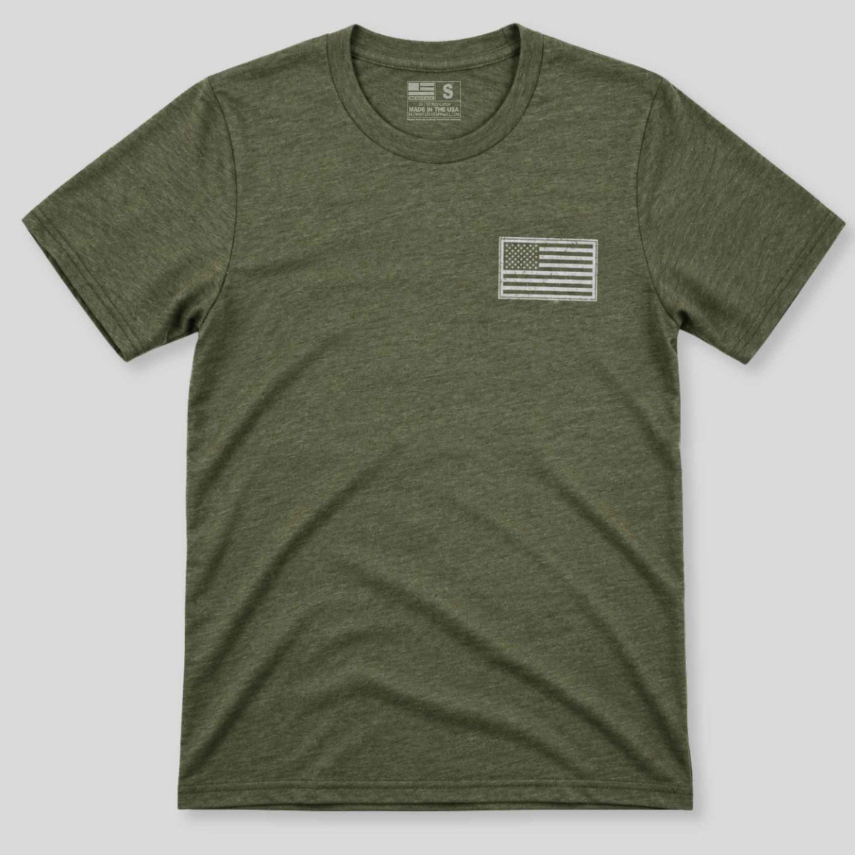 Made In USA American Flag T-Shirt | Flag Over Heart