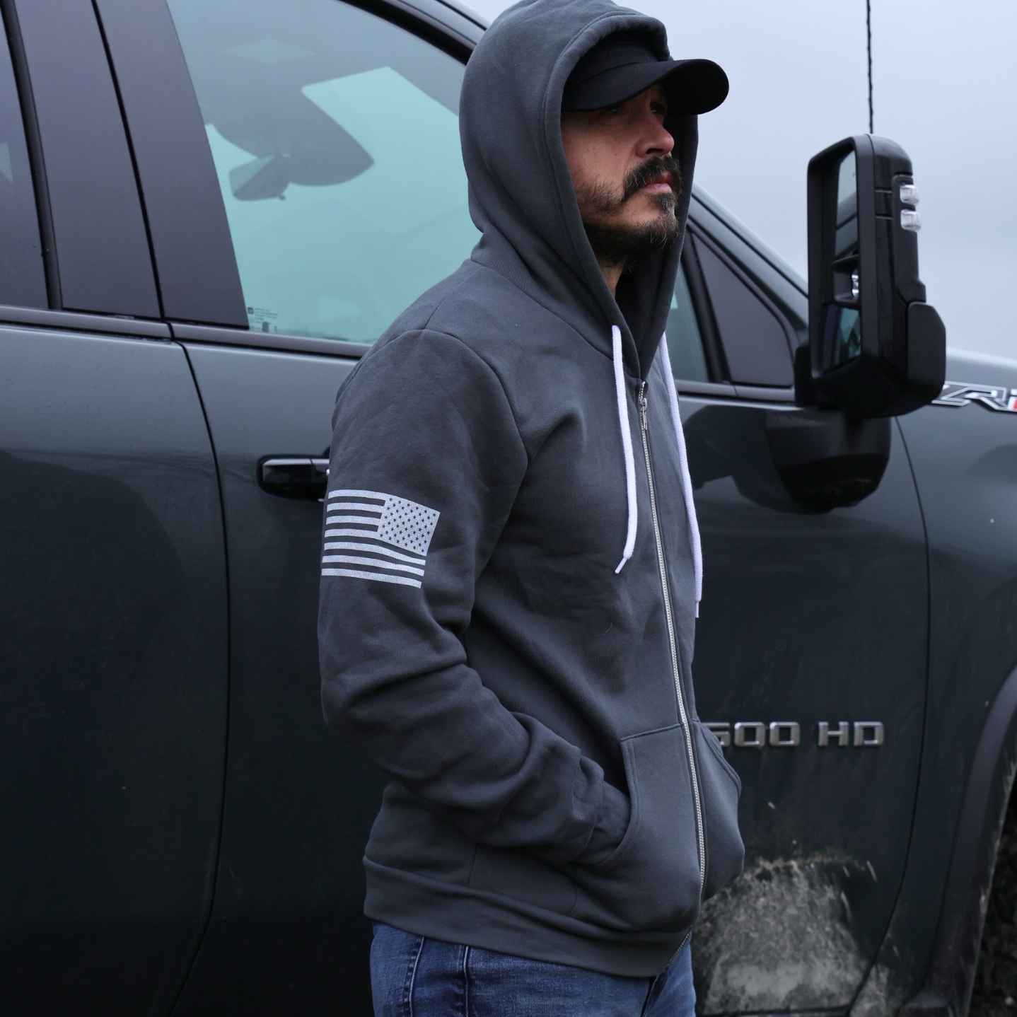 Charcoal American Made Zip UP Sweatshirt