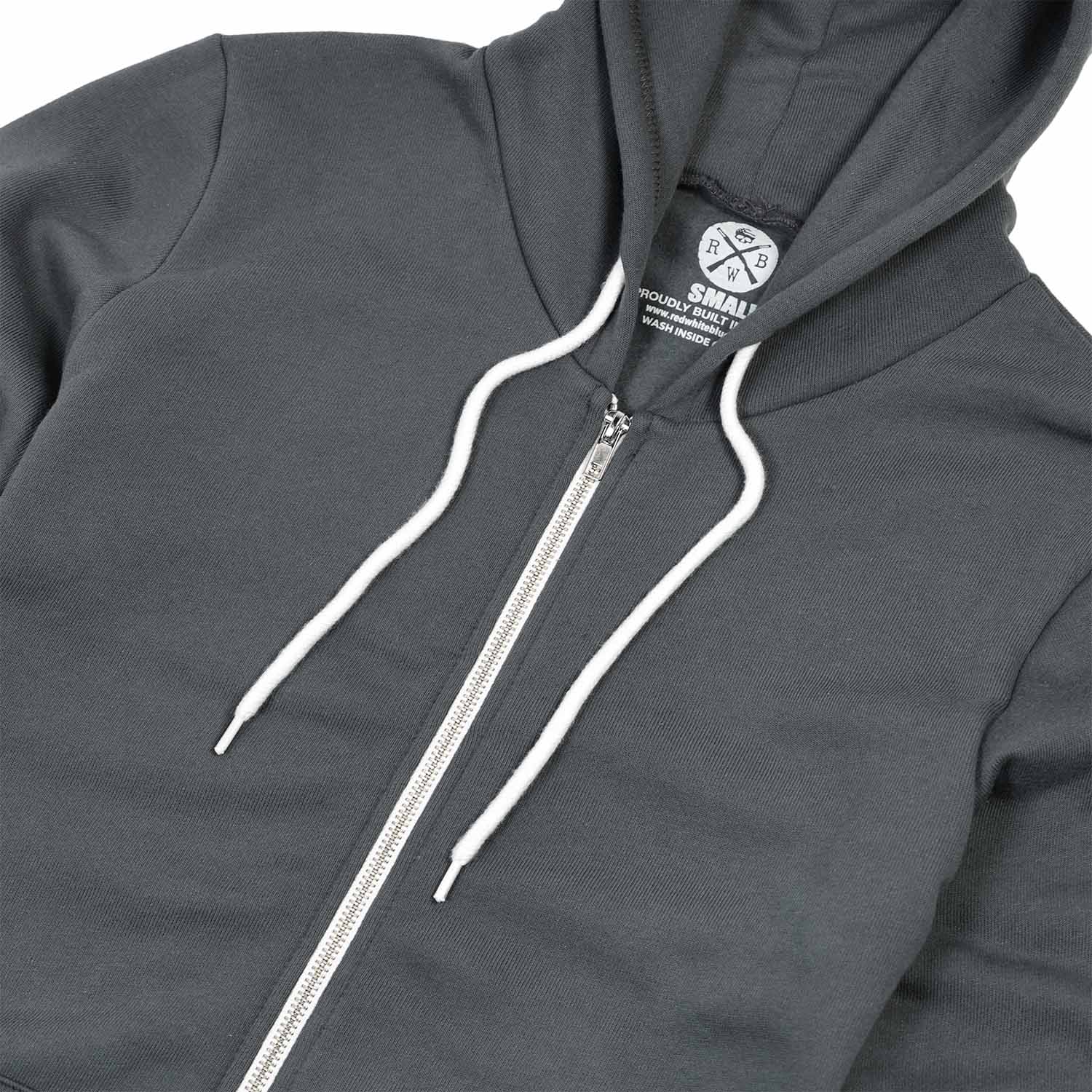 zip up hoodie asphalt made in usa