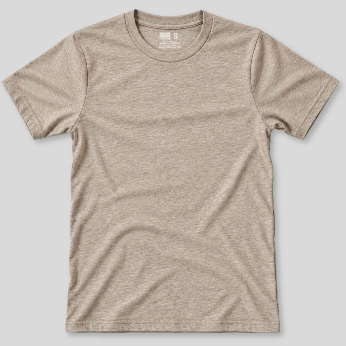 Made IN USA Heather Sand Basic Blank T Shirt