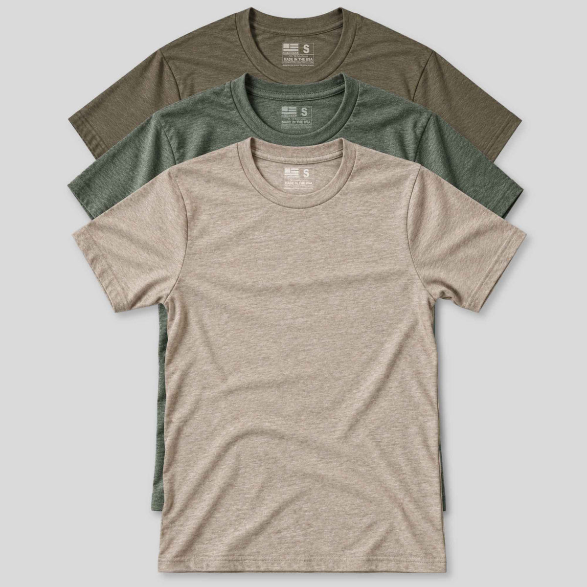 made in USA backwoods 3 pack blank basic tees