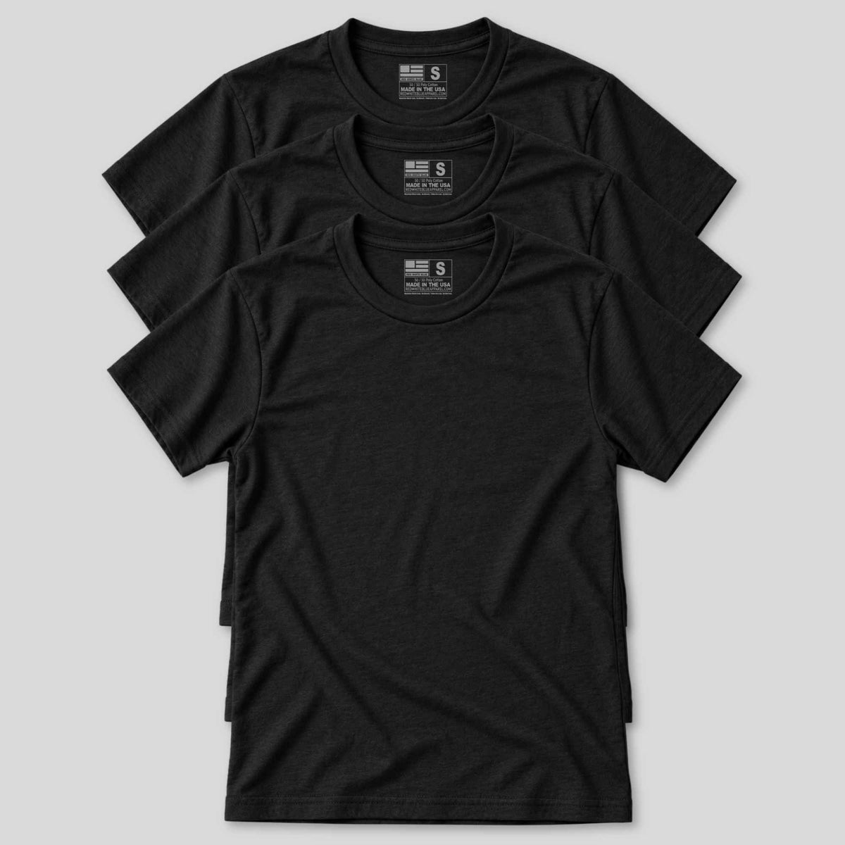 made in the usa black everyday blank t shirt 3 pack