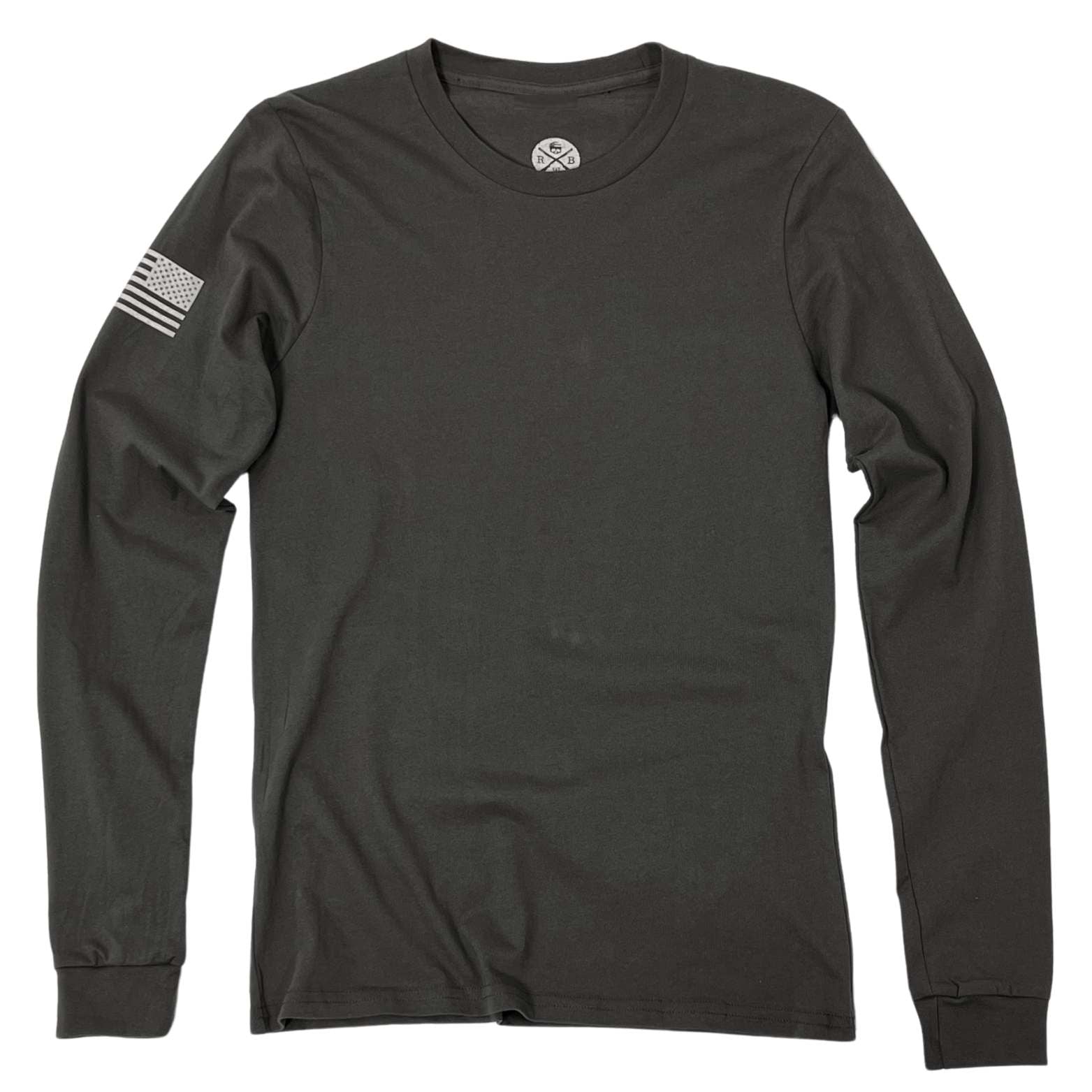 Everyday Long-Sleeve American Flag Shirt 3-Pack - Charcoal