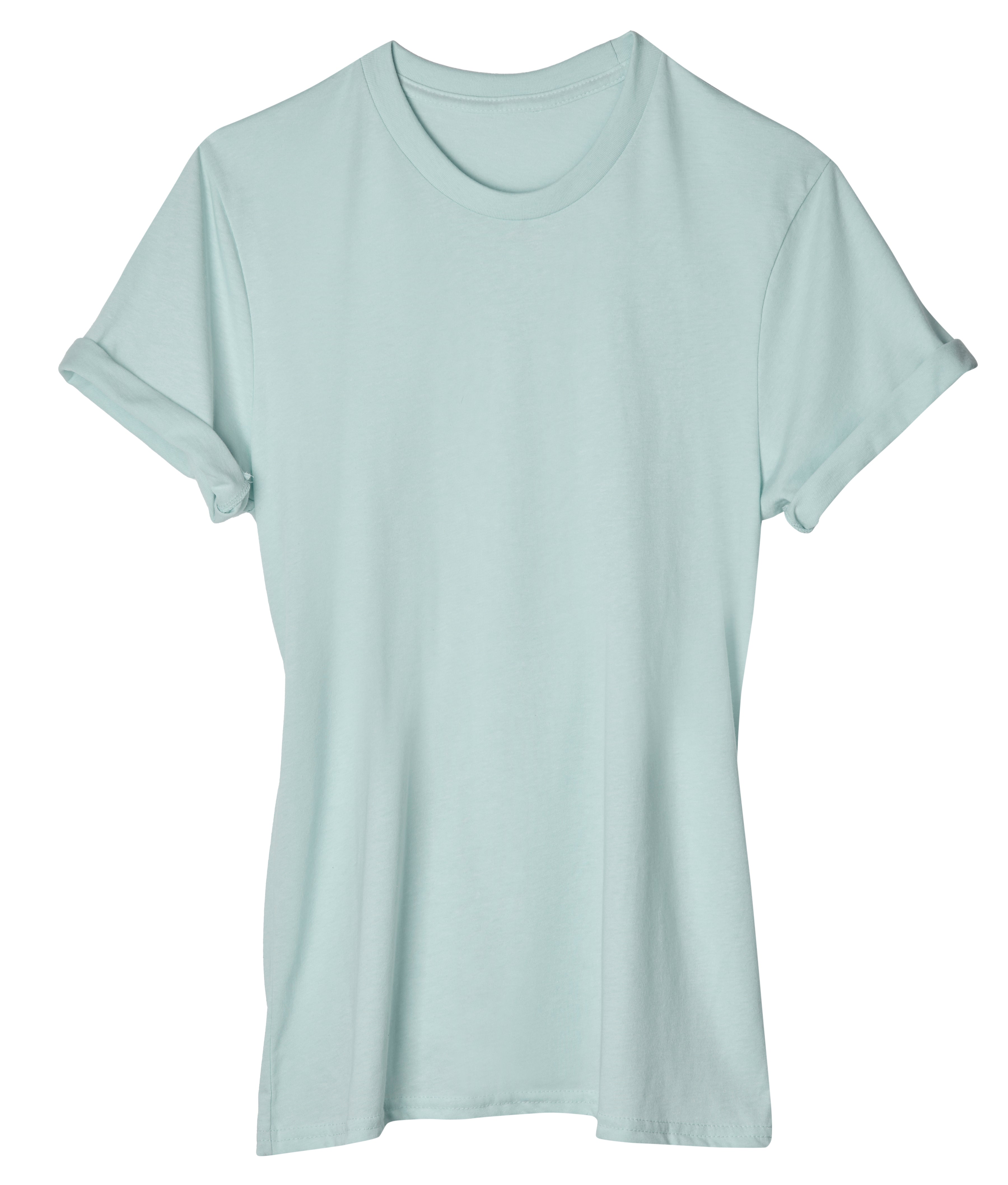 Women's Poly Cotton Basic Relaxed Fit Tees - Sky Blue