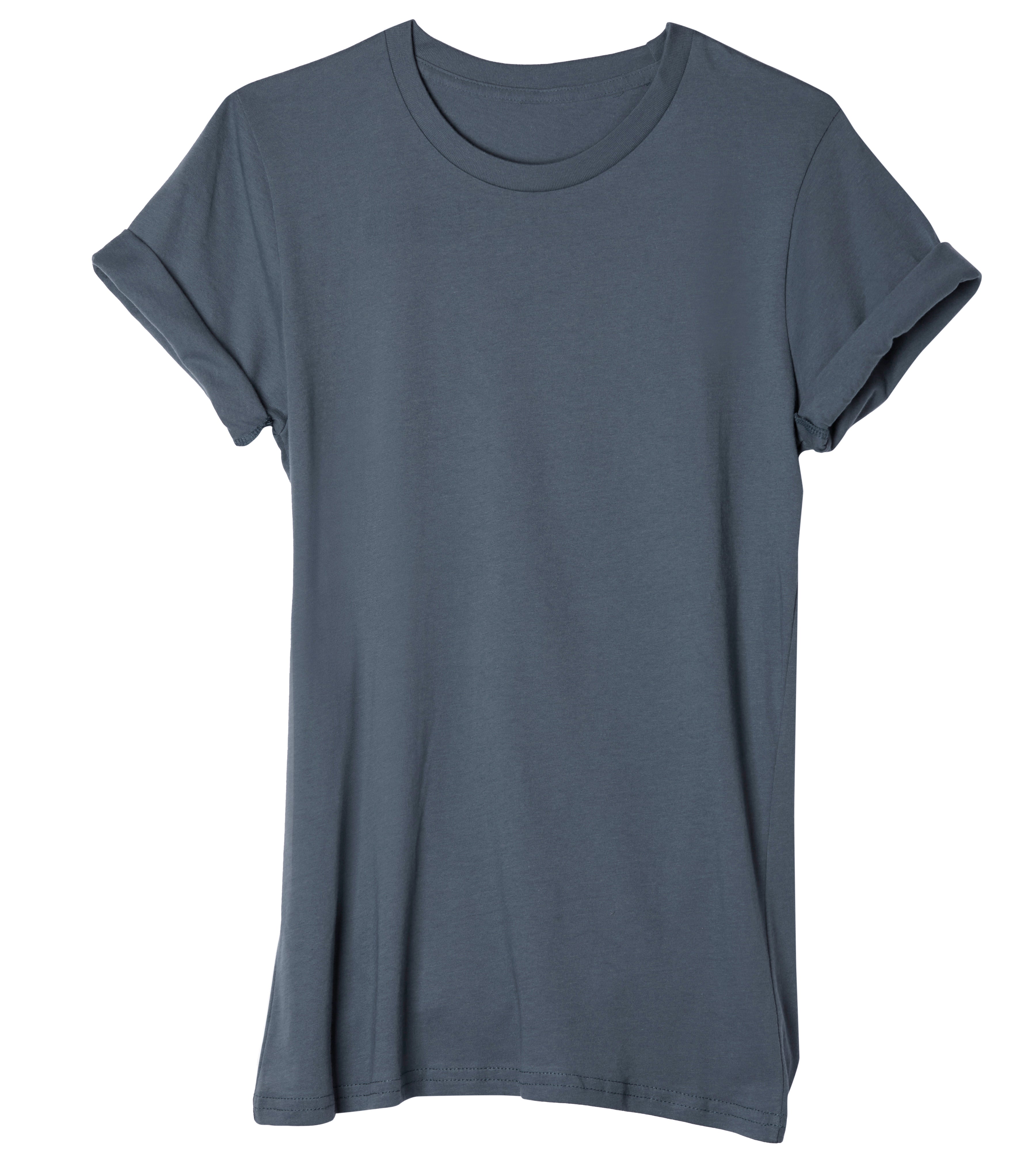 Women's Poly Cotton Basic Relaxed Fit Tees - Sea Blue