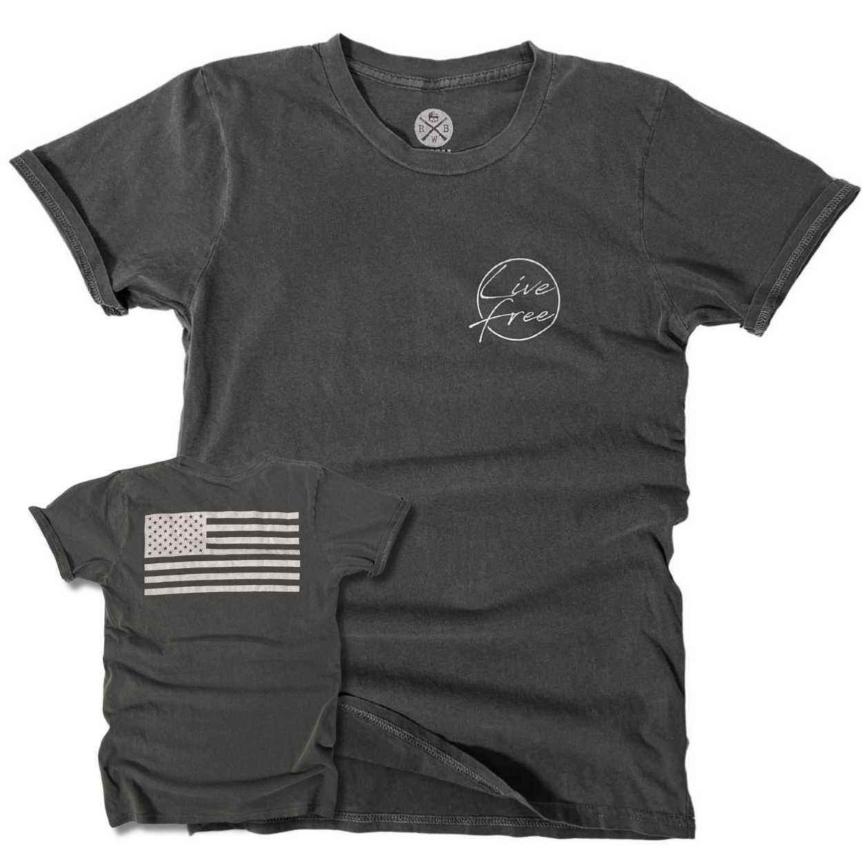 Women's American Flag T-Shirt | American-Made - Charcoal