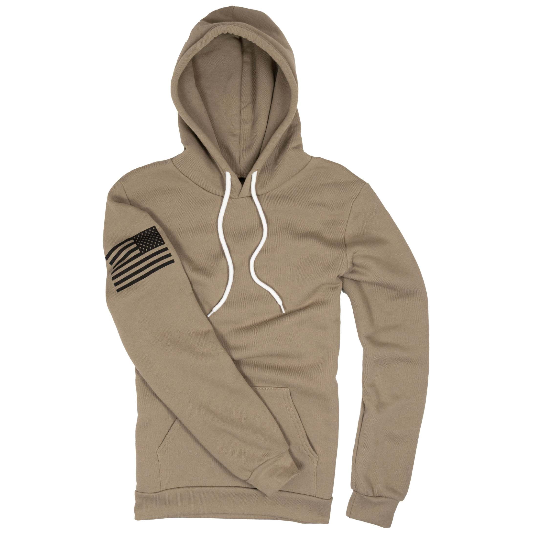 Walnut tan coyote made in USA hoodie