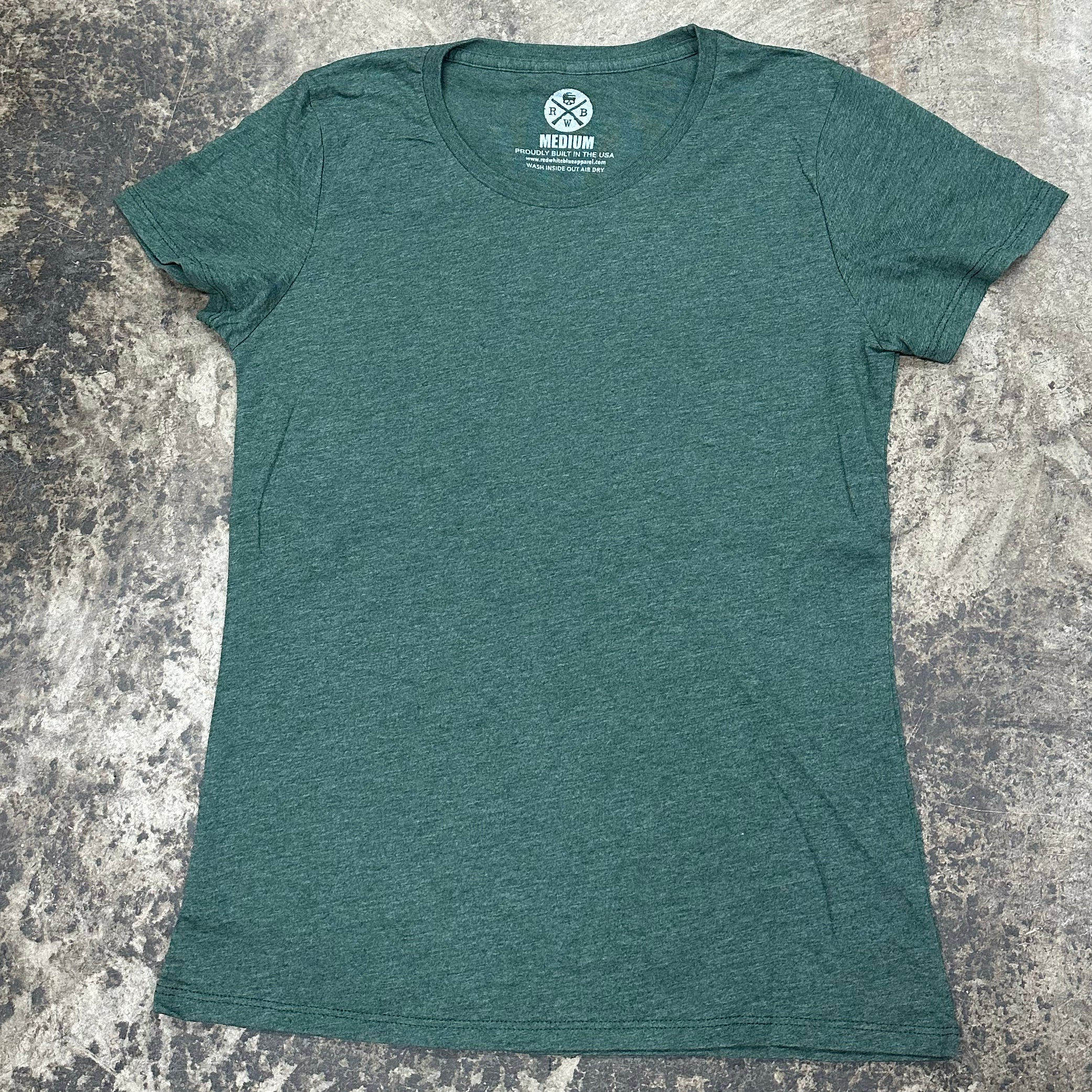 Clearance Womens Basic Fitted Tee Heather Green