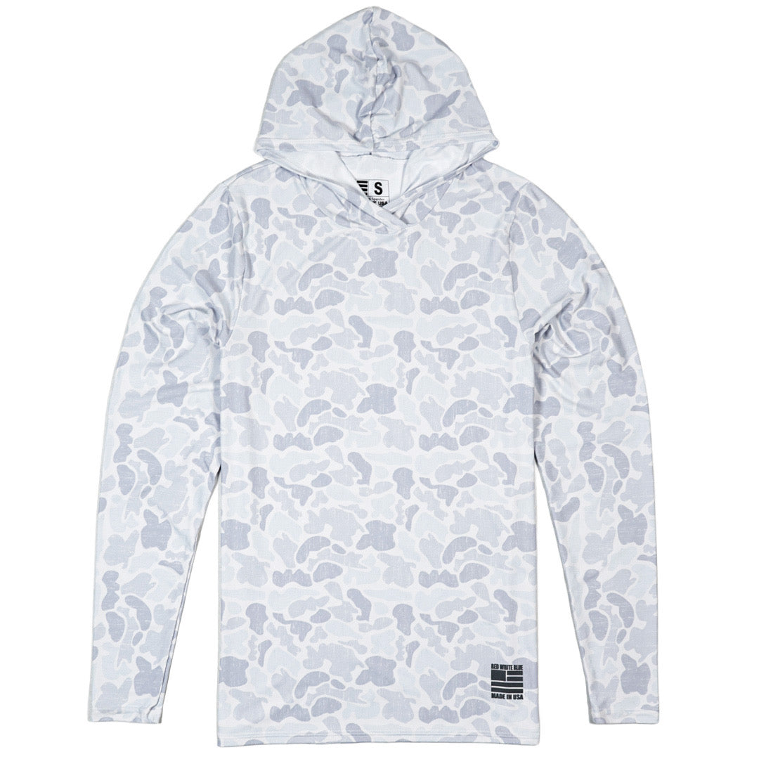 Made In USA White Camo Sun Hoodie