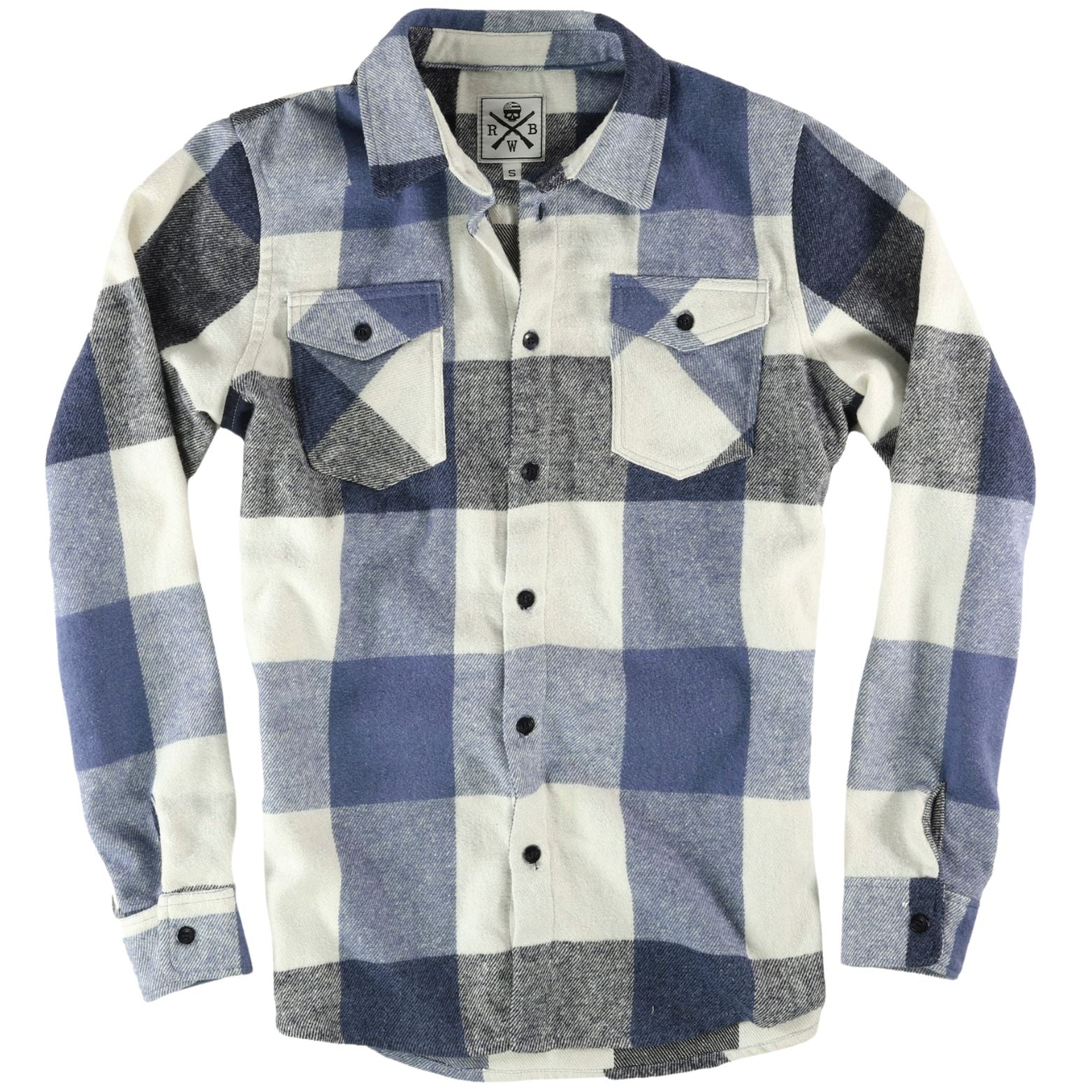 Men's Made In USA Flannel Shirt Button Down Shirt Jacket - Blue