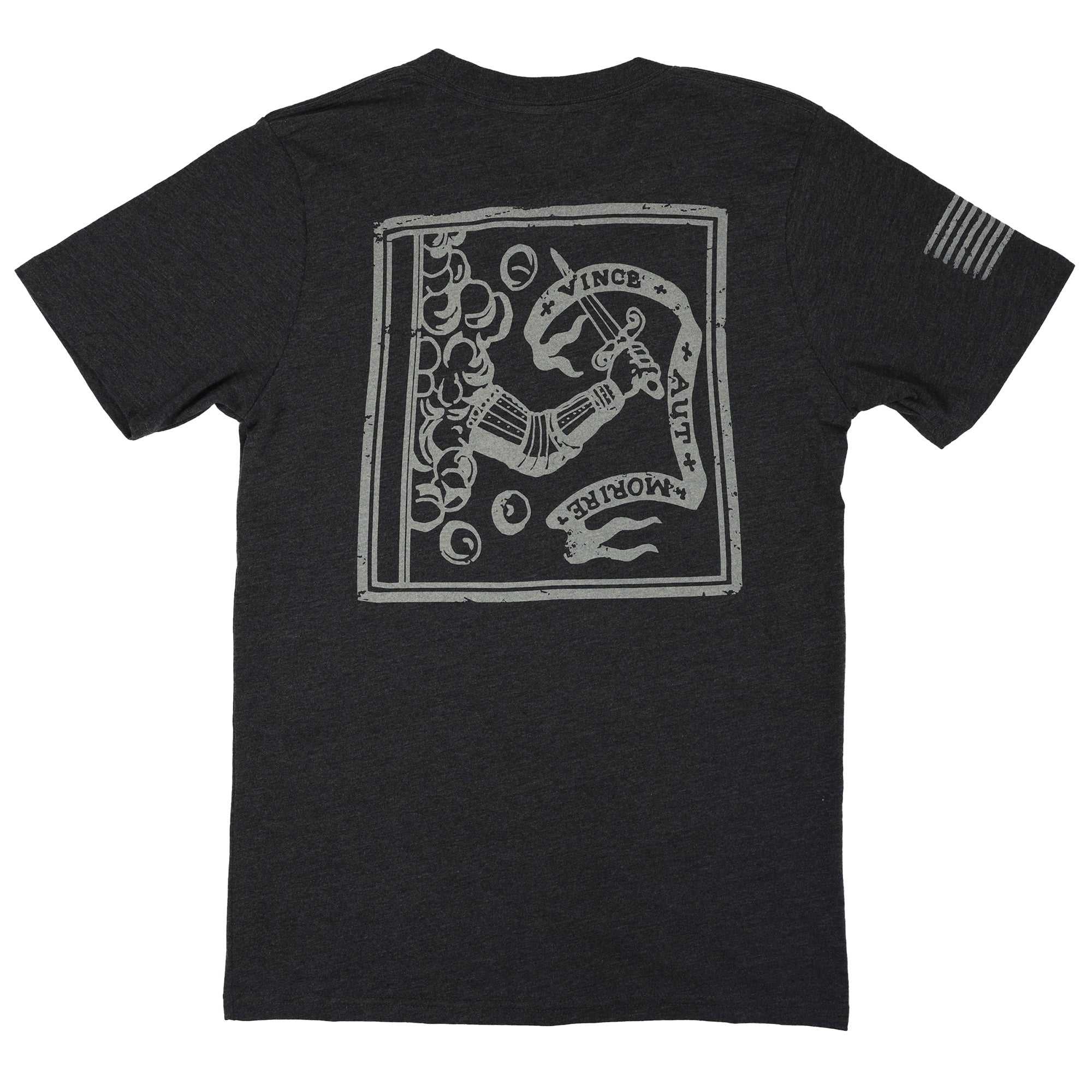 Men's Bedford Flag Conquer or Die Tri-Blend T-Shirt (Heather Black)