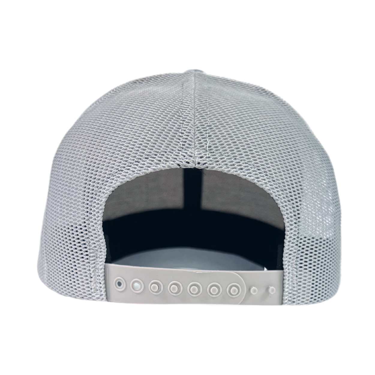 American Flag Patch Patriotic Sky Blue Trucker Hat - Back