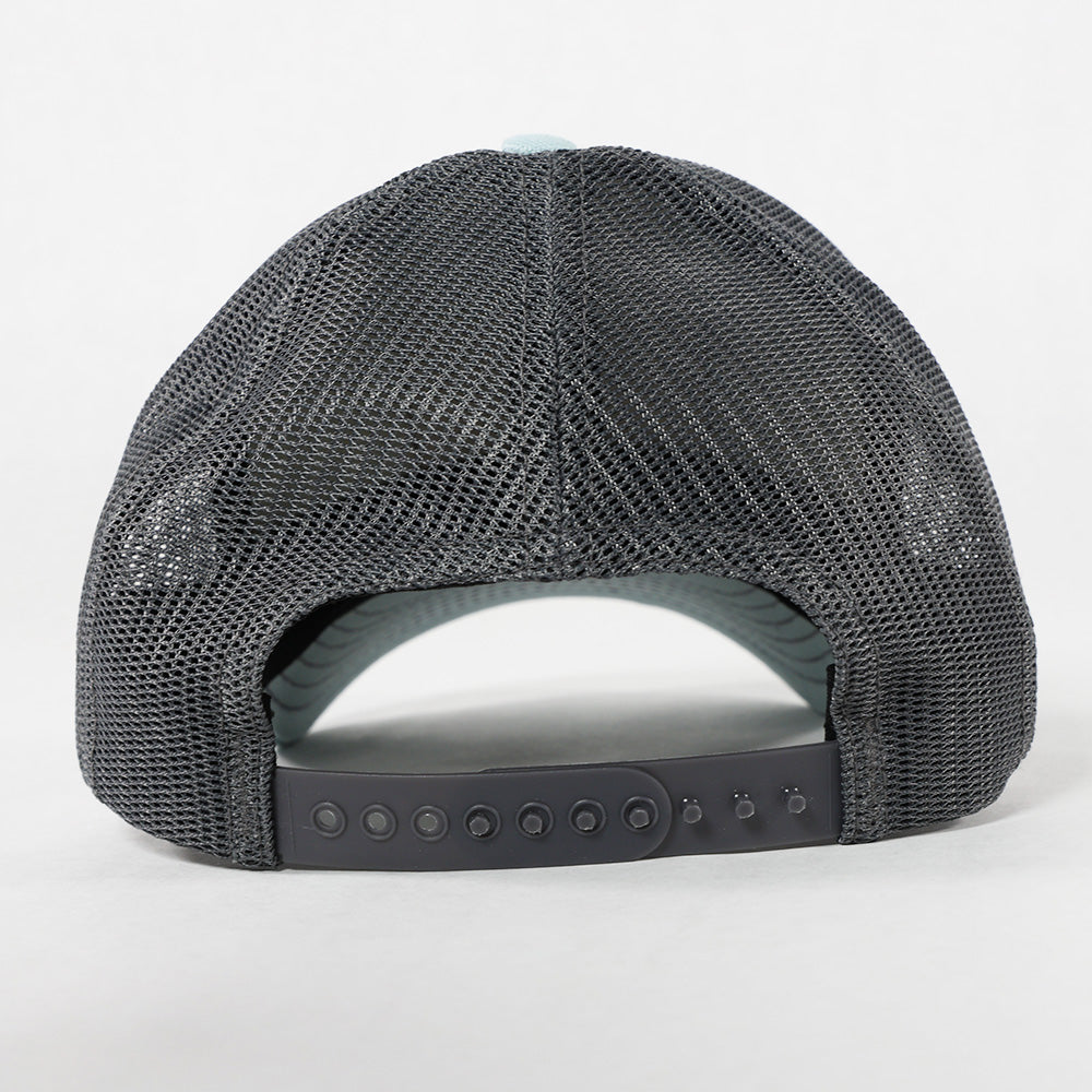 American Flag Patch Patriotic Sea Mist Trucker Hat - Back