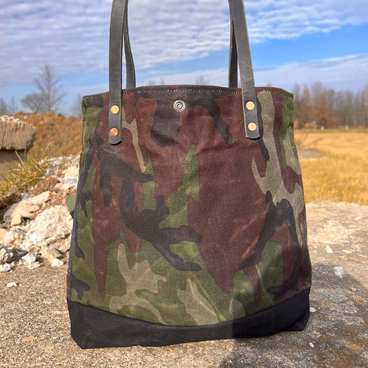 Large Camo Patriotic Handbag - Made in USA Burn Bags
