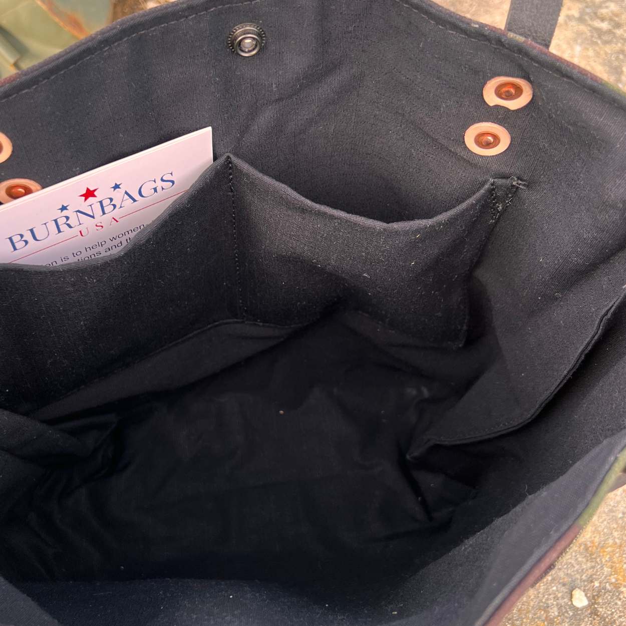 Large Camo Patriotic Handbag - Made in USA Burn Bags