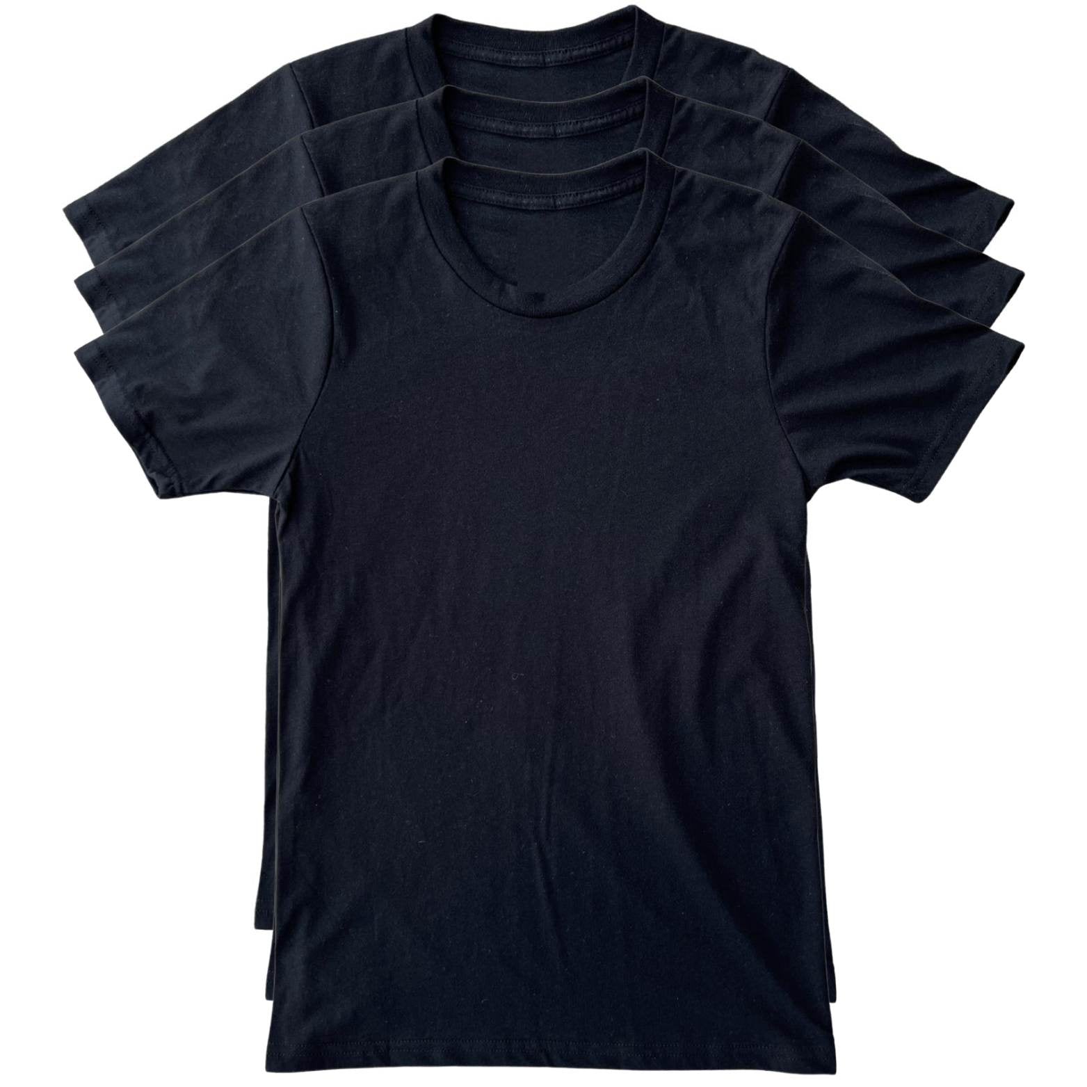 Basic All-Black Blank T-Shirt Pack