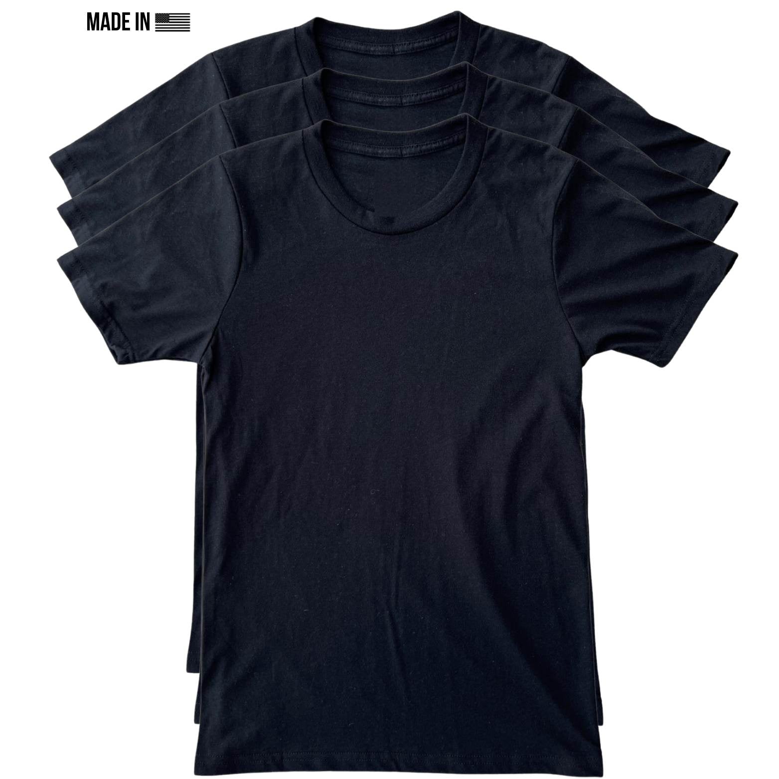 Basic All-Black Blank T-Shirt Pack