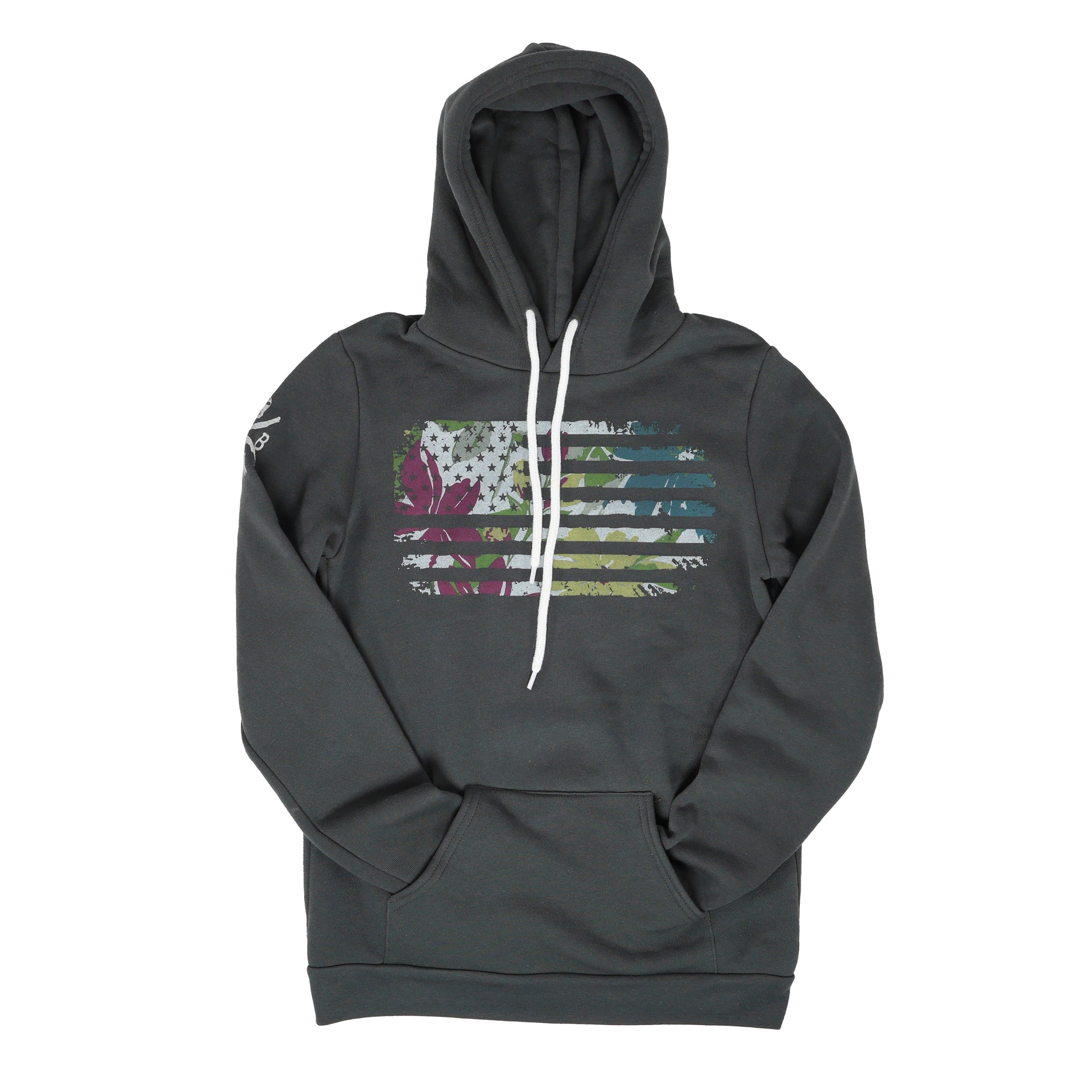 Women's Floral American Flag Hoodie | Made In USA