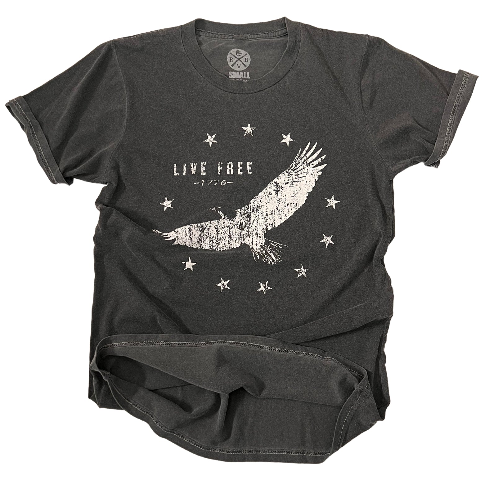 Women's Bald Eagle Live Free Vintage Black T-Shirt