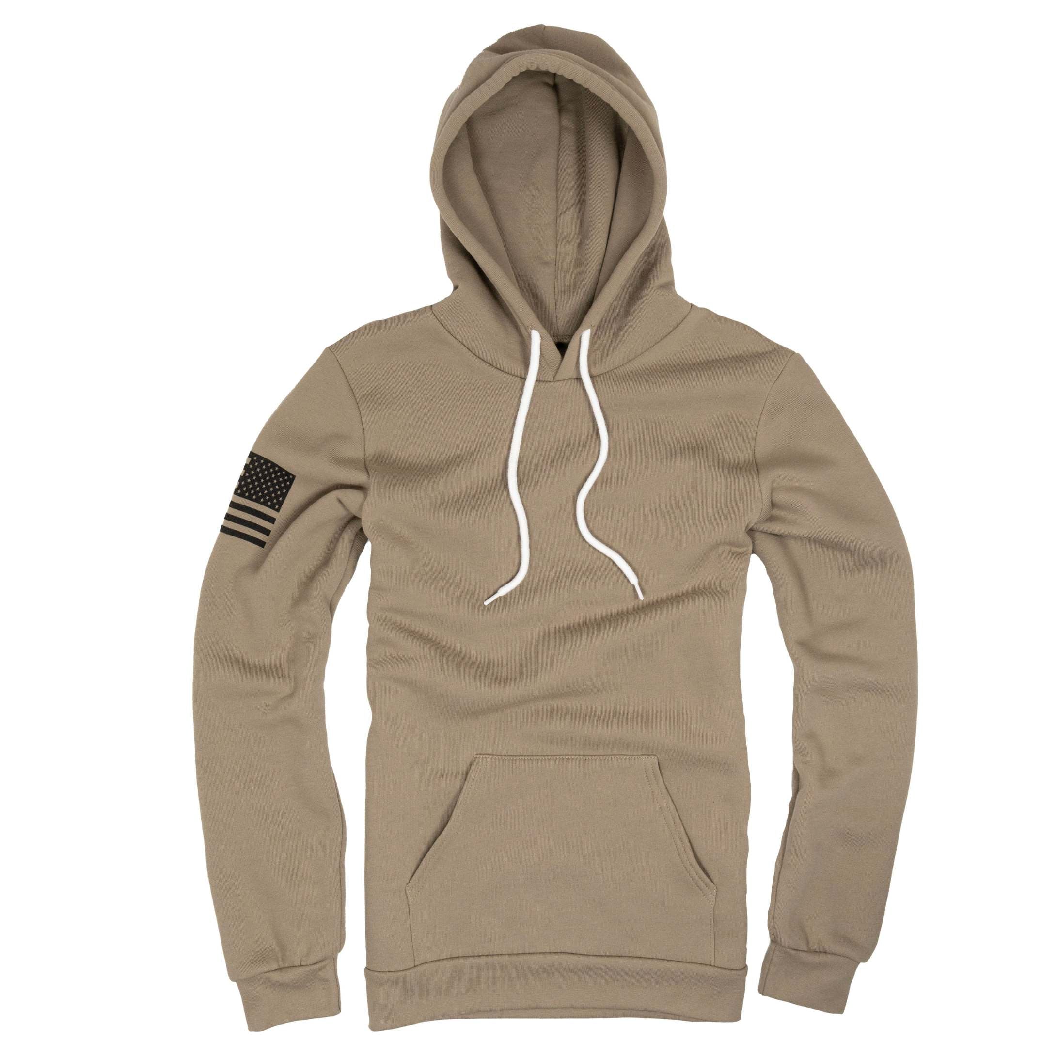 Walnut tan coyote made in USA hoodie