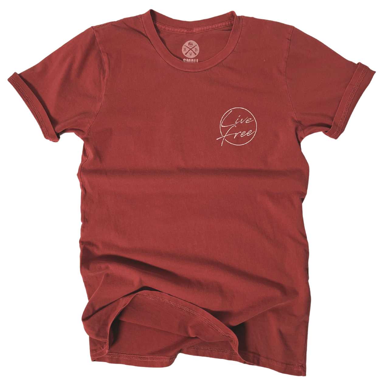 Women's American Flag T-Shirt | American-Made - Brick Red