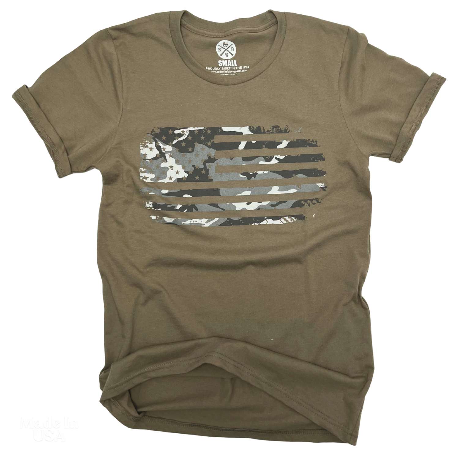 Women's Gray Camo American Flag Shirt