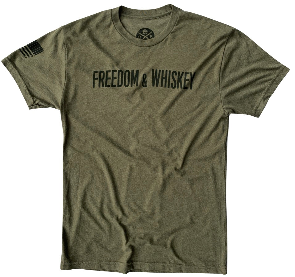 Men's Freedom Whiskey Patriotic American T-Shirt American-Made