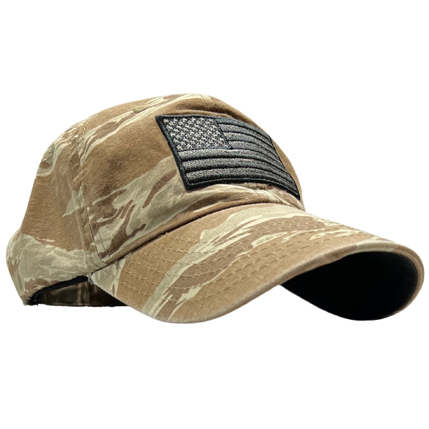 American Flag Full Fabric Desert Tiger Stripe Camo Range Hat