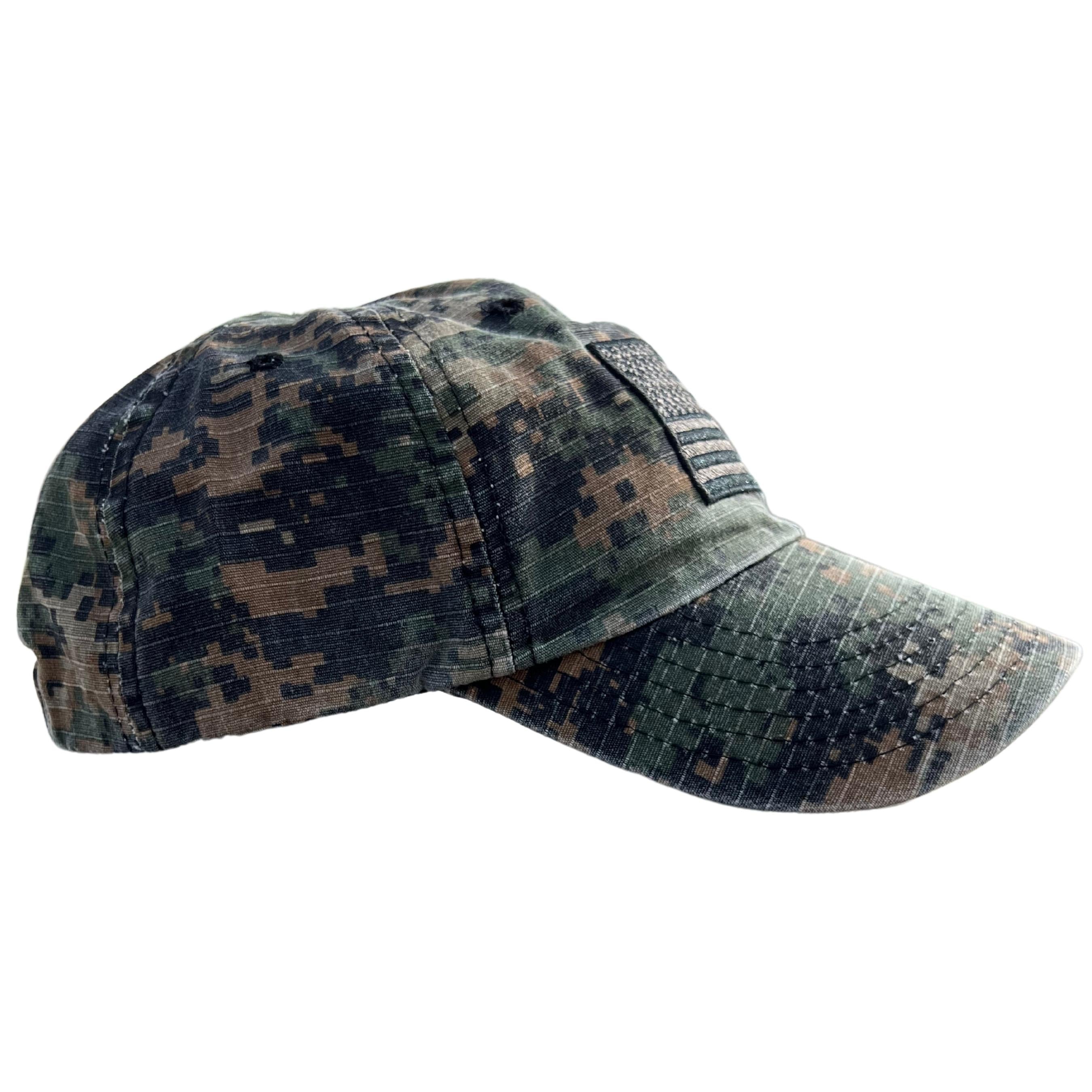 American Flag Digital Camo Range Hat - Side View