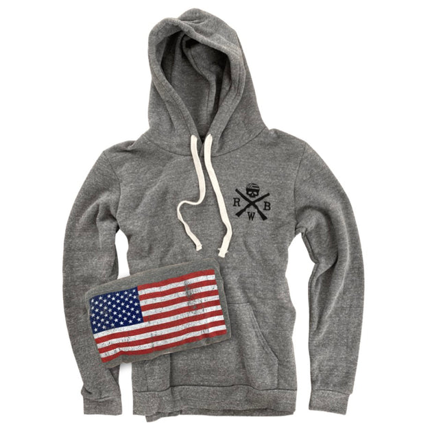 Men s Old Glory American Flag Patriotic Hooded Sweatshirt Red White Blue Apparel