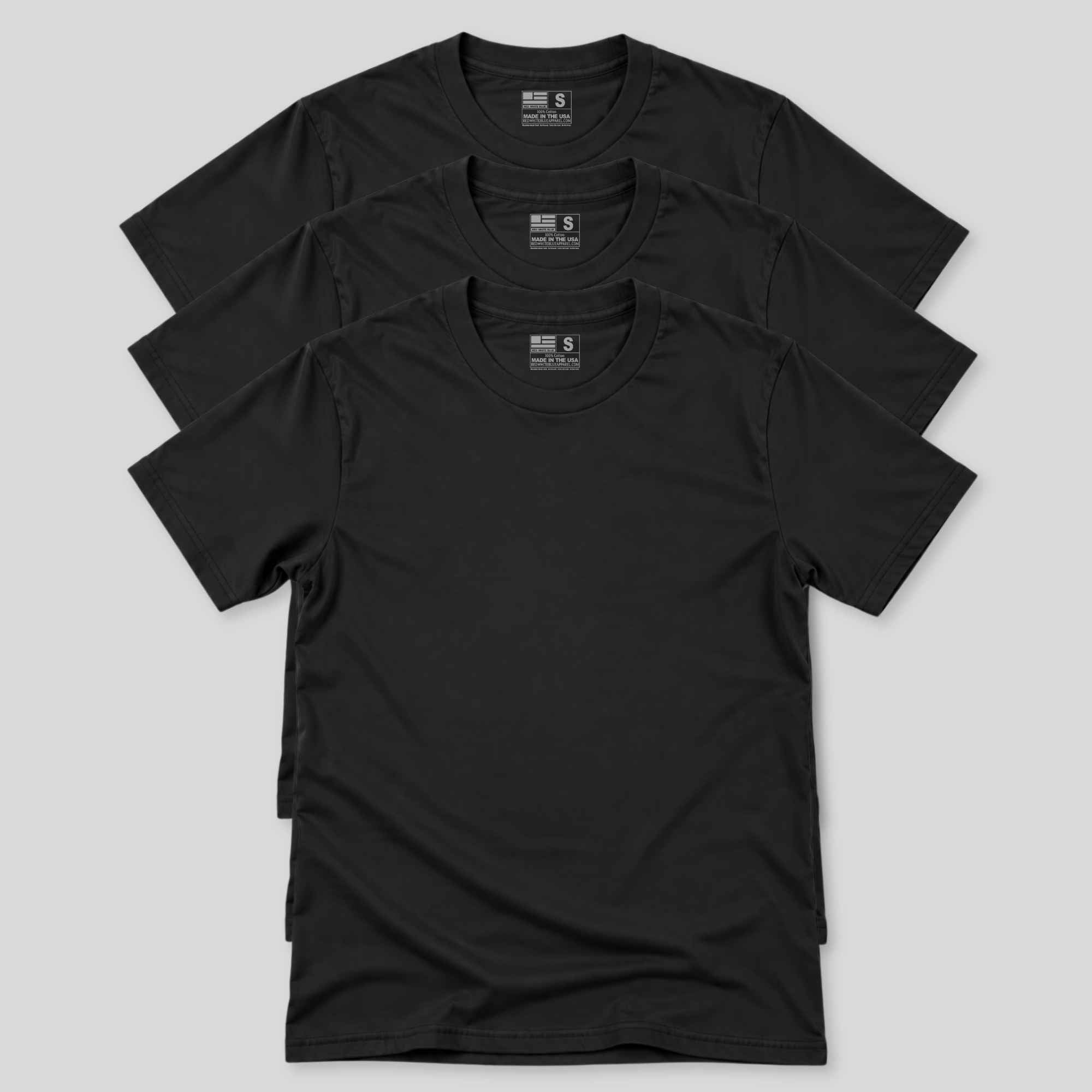 made usa 100 cotton black 3 pack blank t shirts