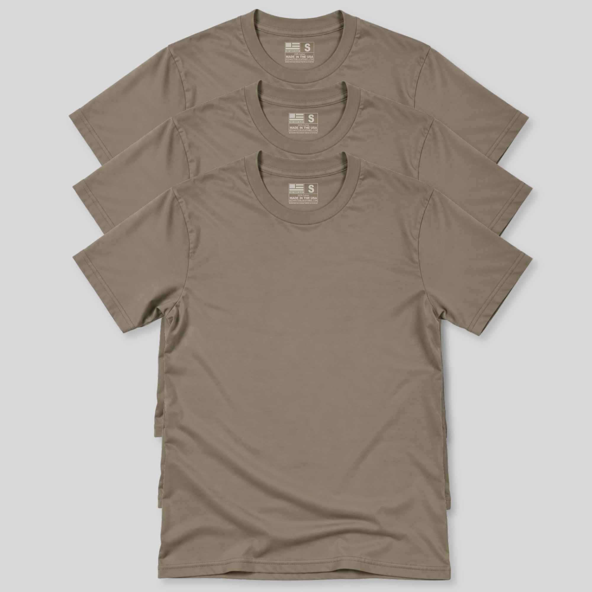 3 pack made usa coyote 100 cotton t shirts