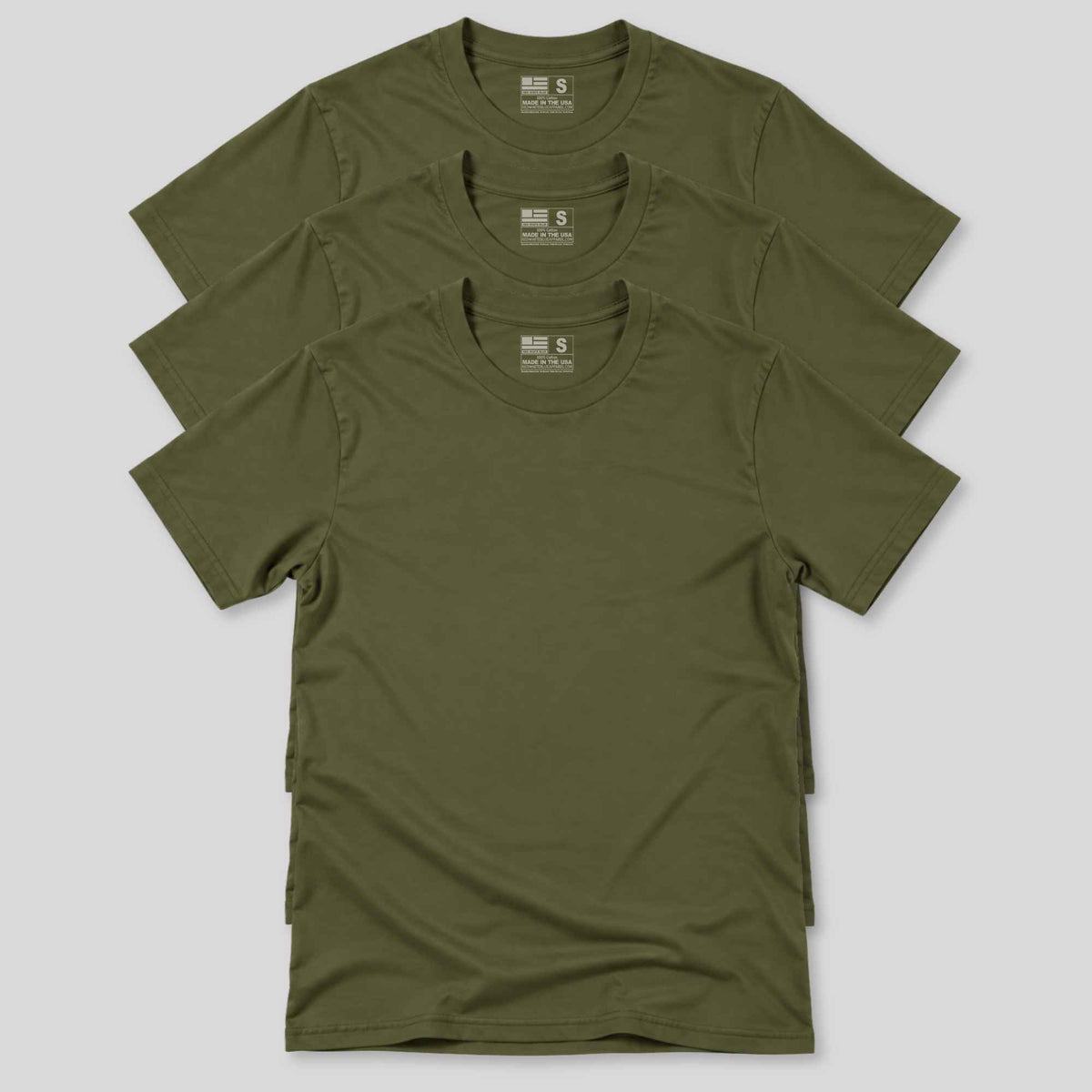 100 cotton made usa 3 pack olive army shirts