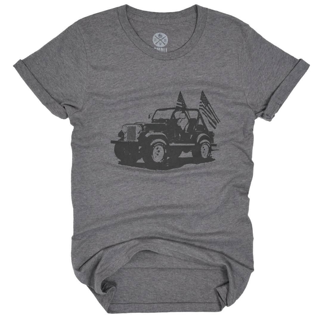 Women's Classic American Flag Jeep Shirt