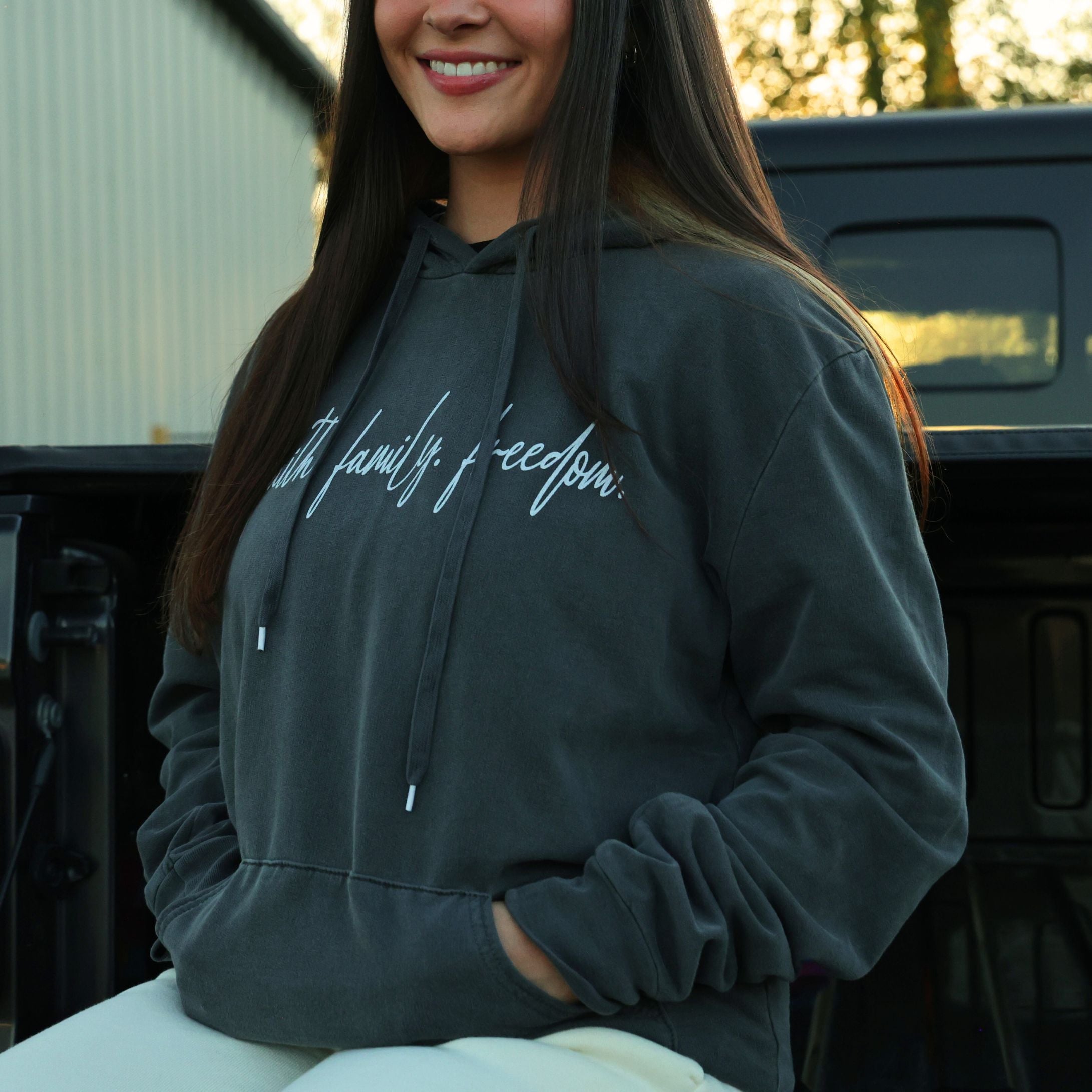 Women's Cotton Faith, Family, Freedom Hoodie