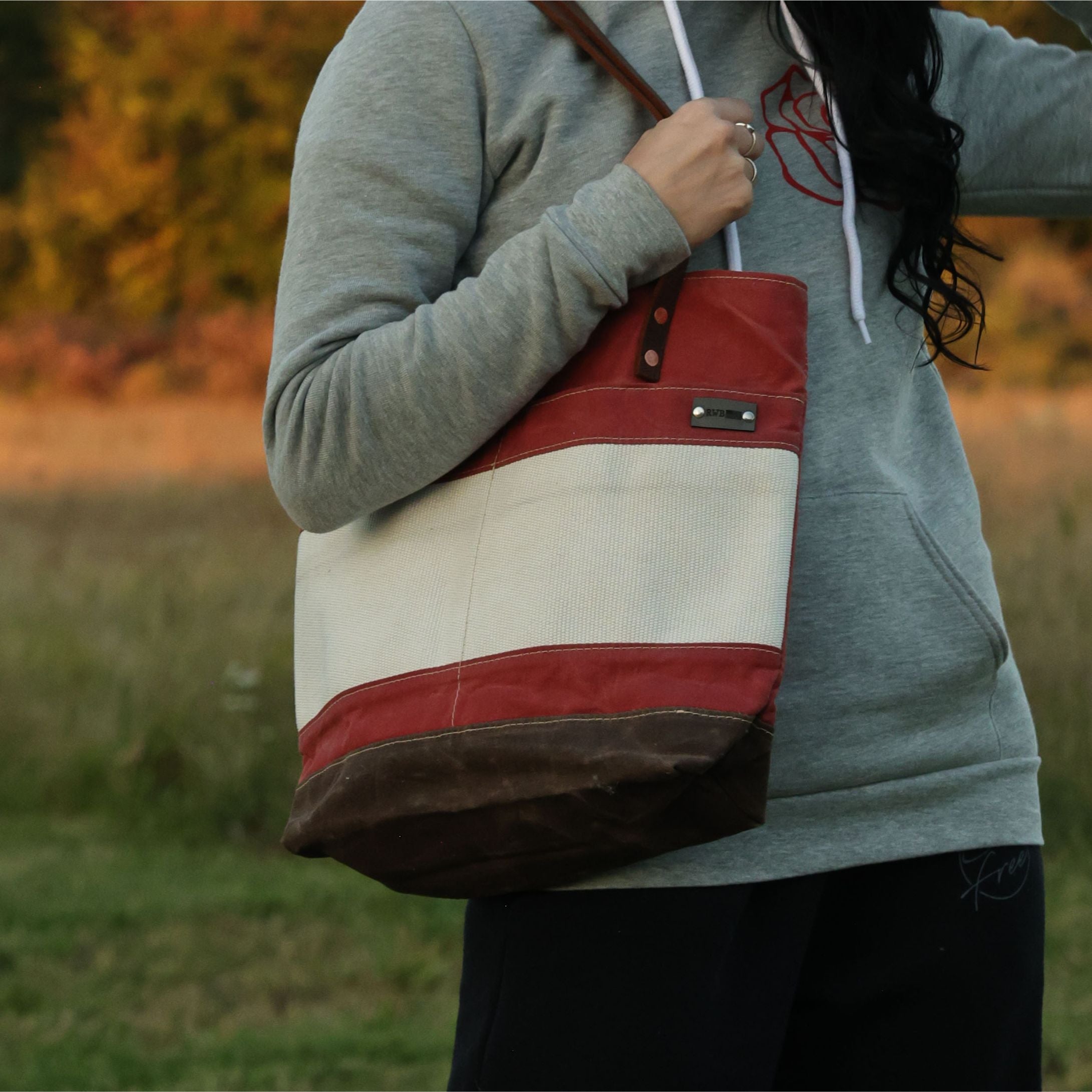 Large Nautical Red Patriotic Handbag - Made in USA Burn Bags