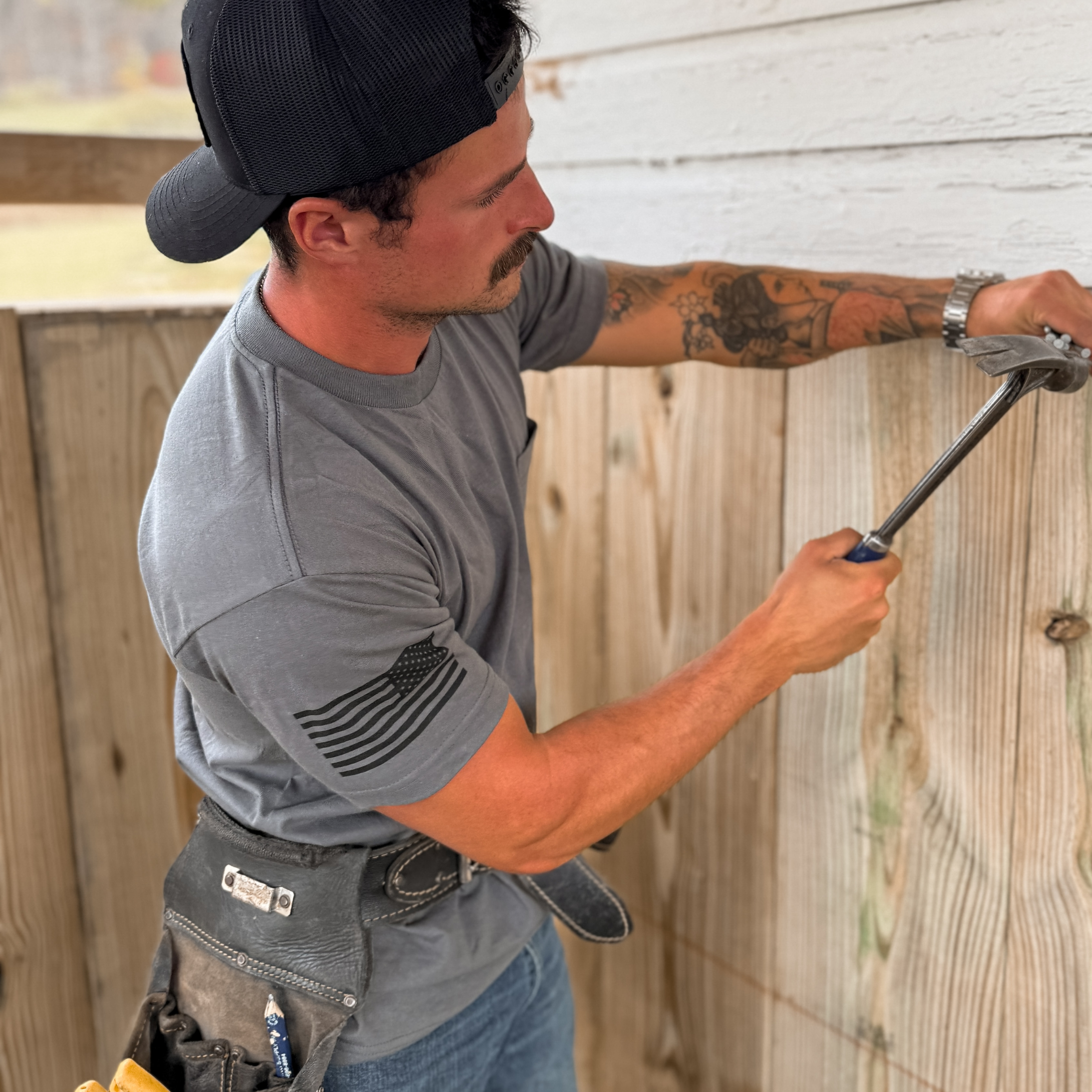 Heavyweight Patriotic Pocket Work Shirt -Sale