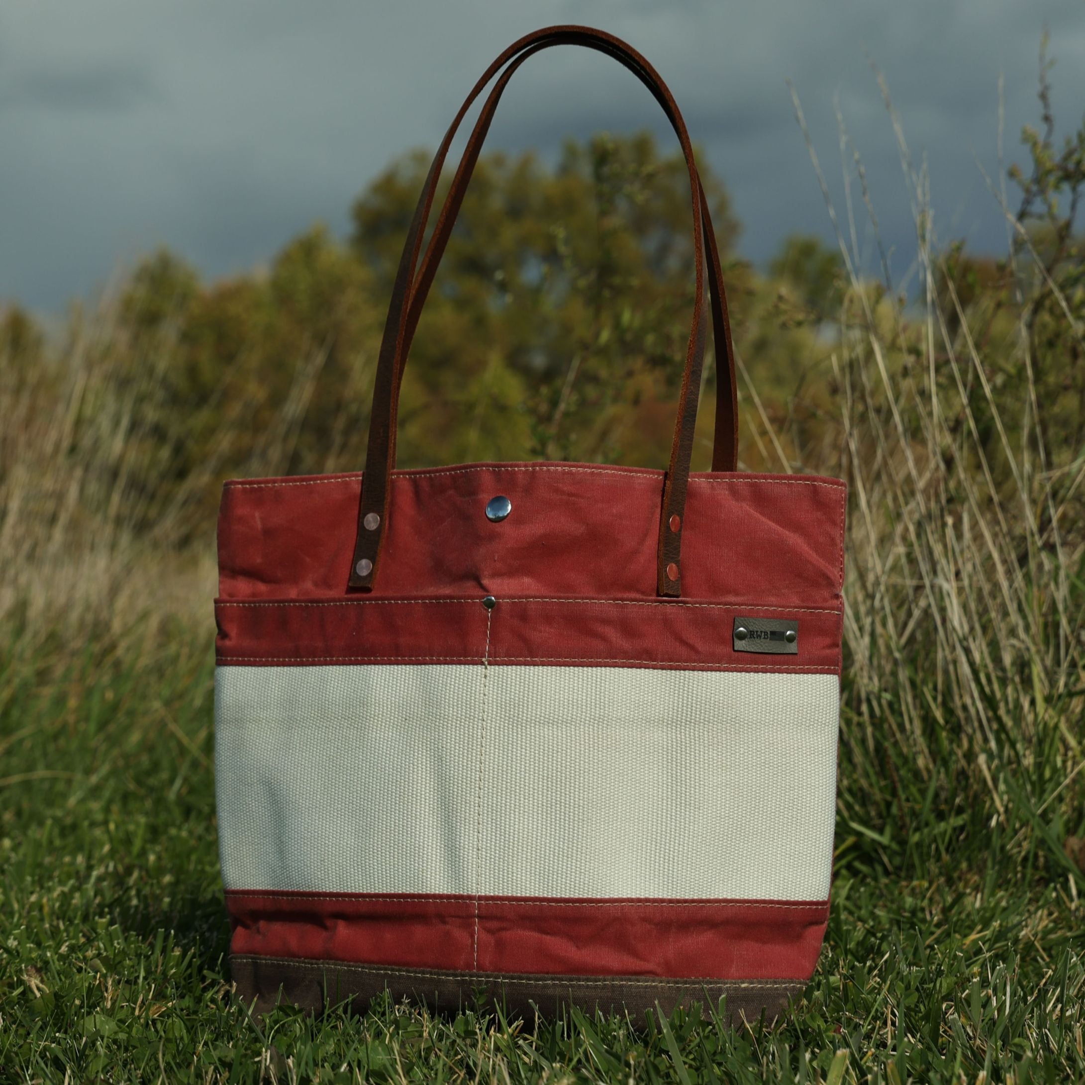 Large Nautical Red Patriotic Handbag - Made in USA Burn Bags