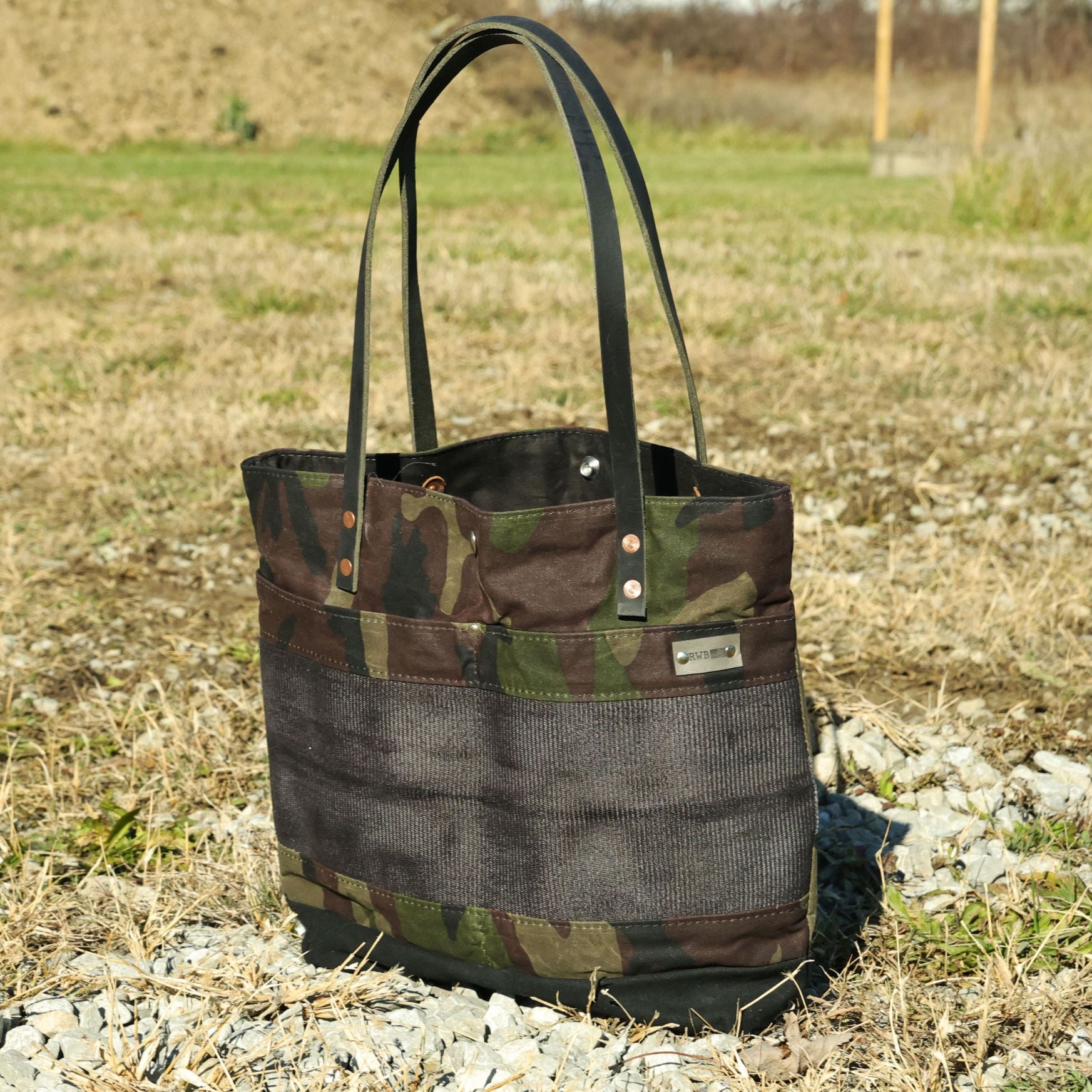 Large Camo Patriotic Handbag - Made in USA Burn Bags