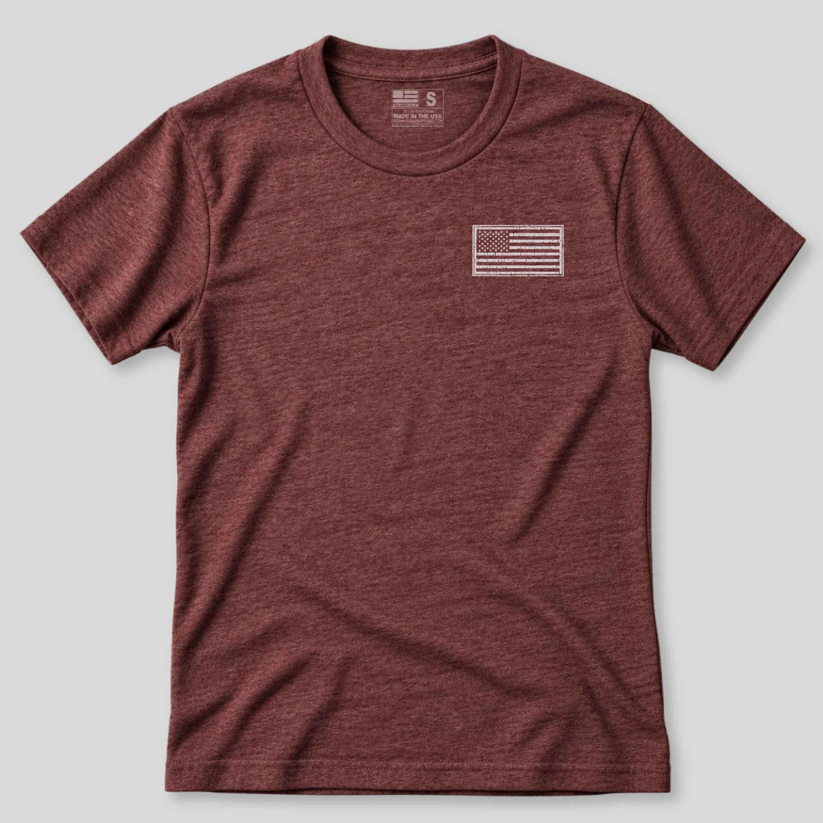 Made In USA American Flag T-Shirt | Flag Over Heart