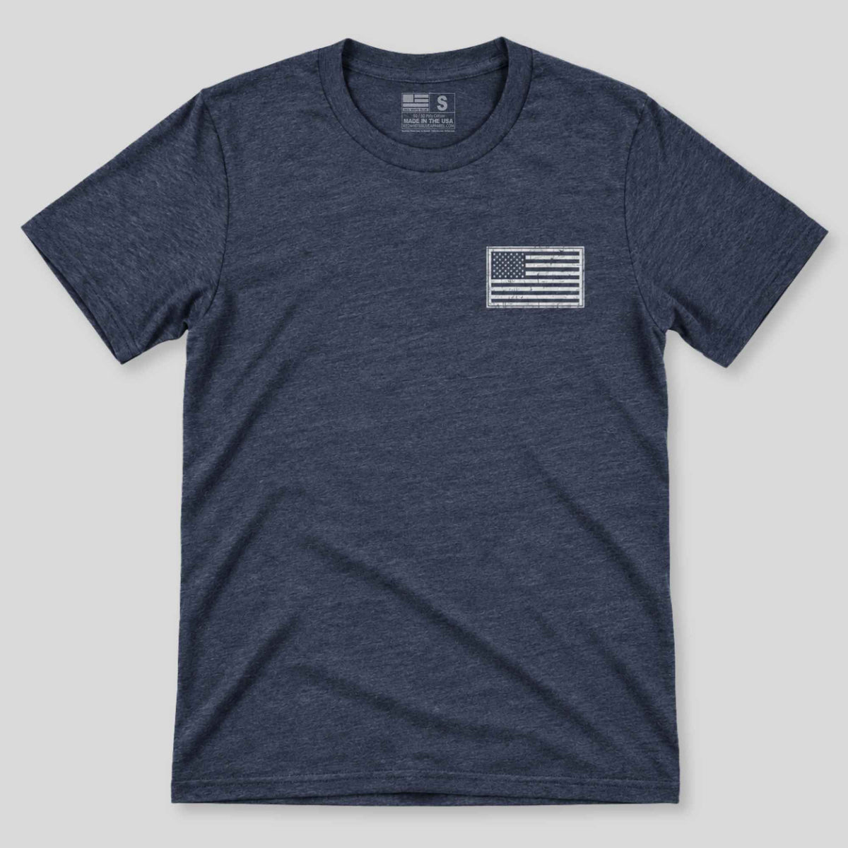 Made In USA American Flag T-Shirt | Flag Over Heart