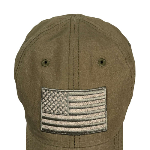 American Flag Hat | Made In USA | Ranger Green | No Button Low Profile