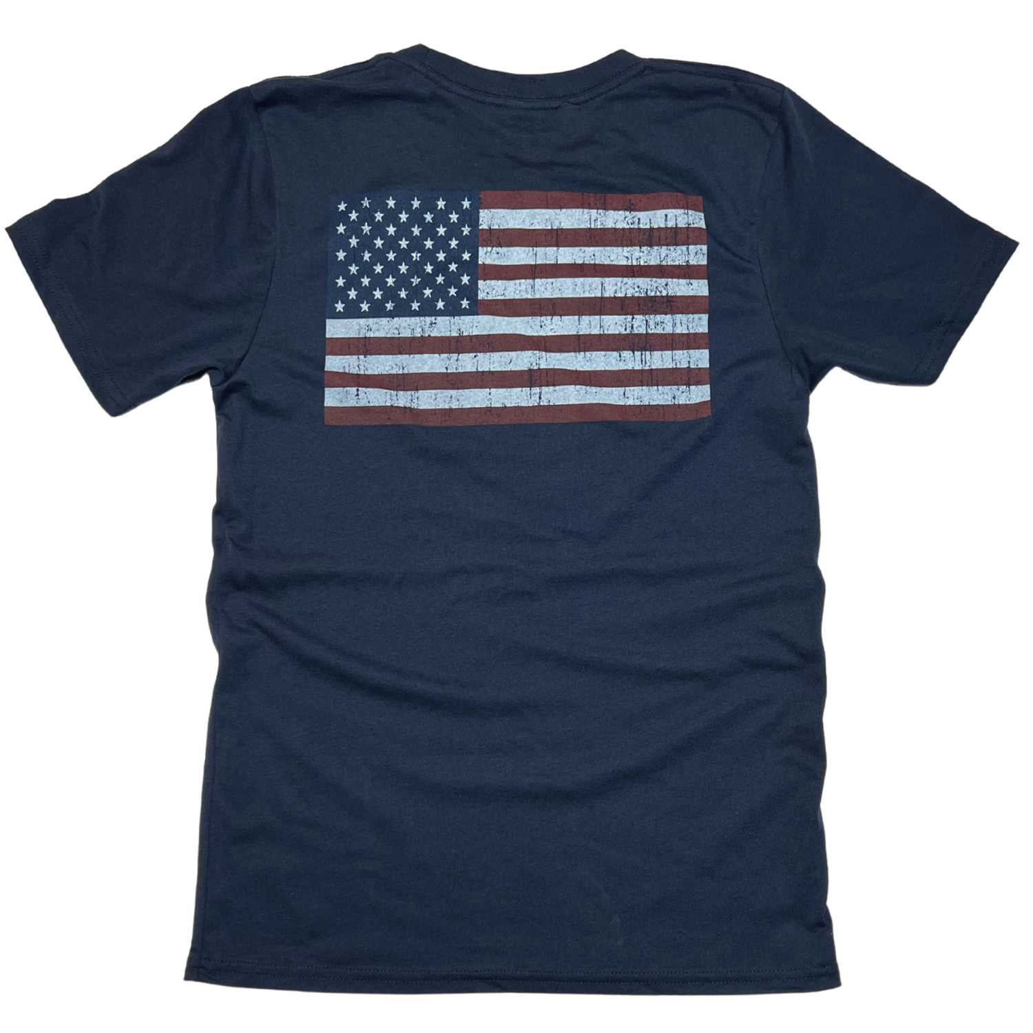 Navy American Flag T Shirt | Made In USA