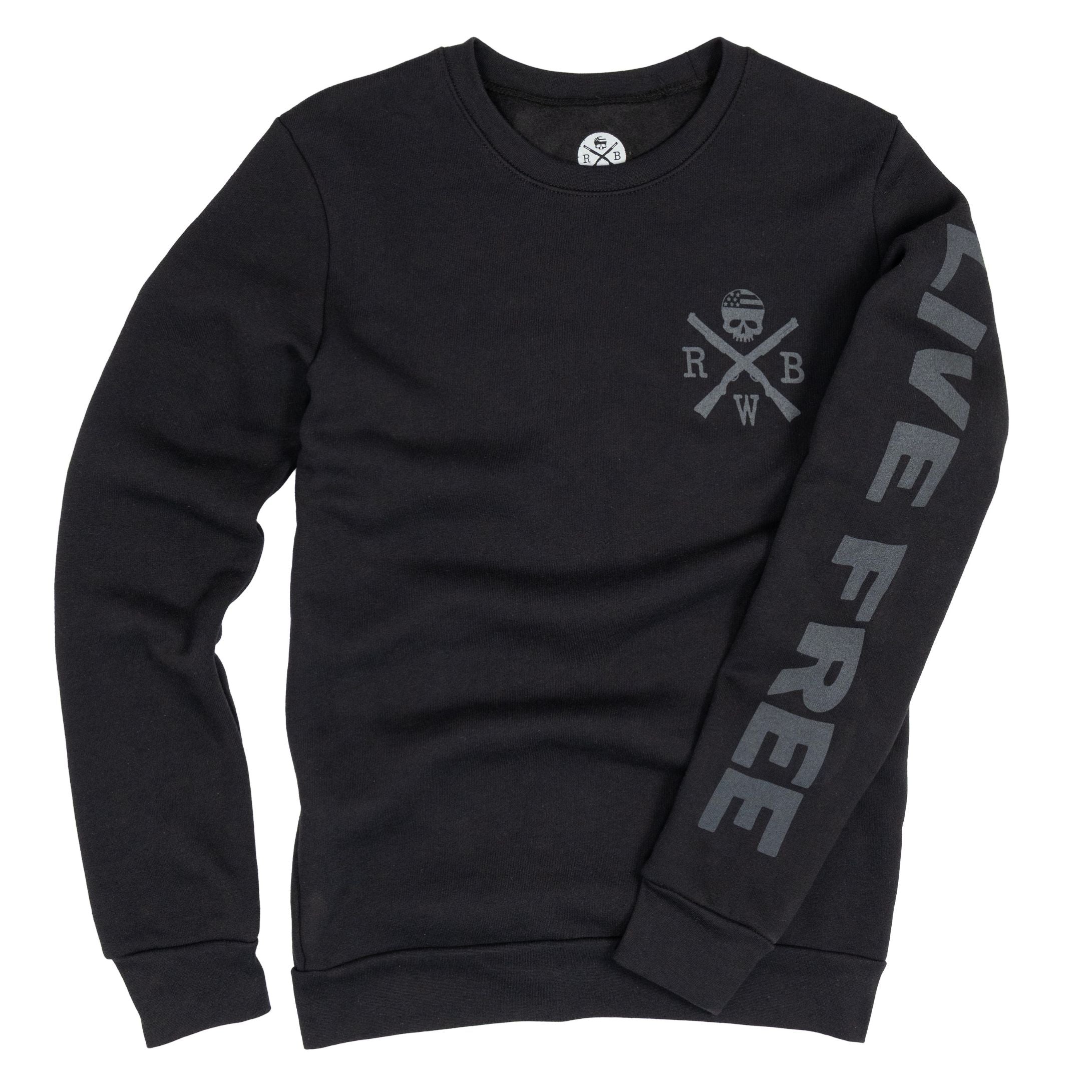 Live free crewneck black 