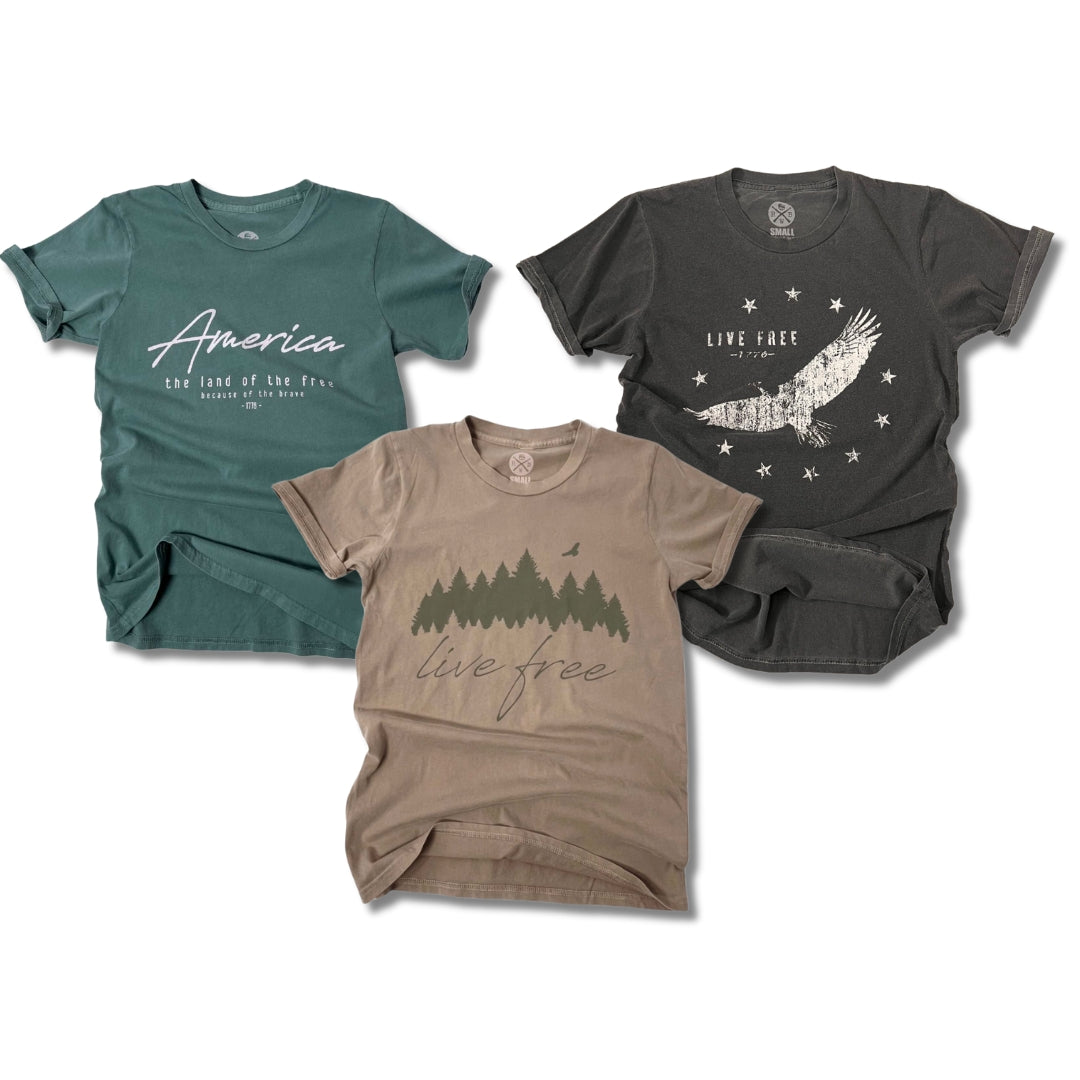 Women's Freedom 3 Pack T Shirts | Relaxed Fit