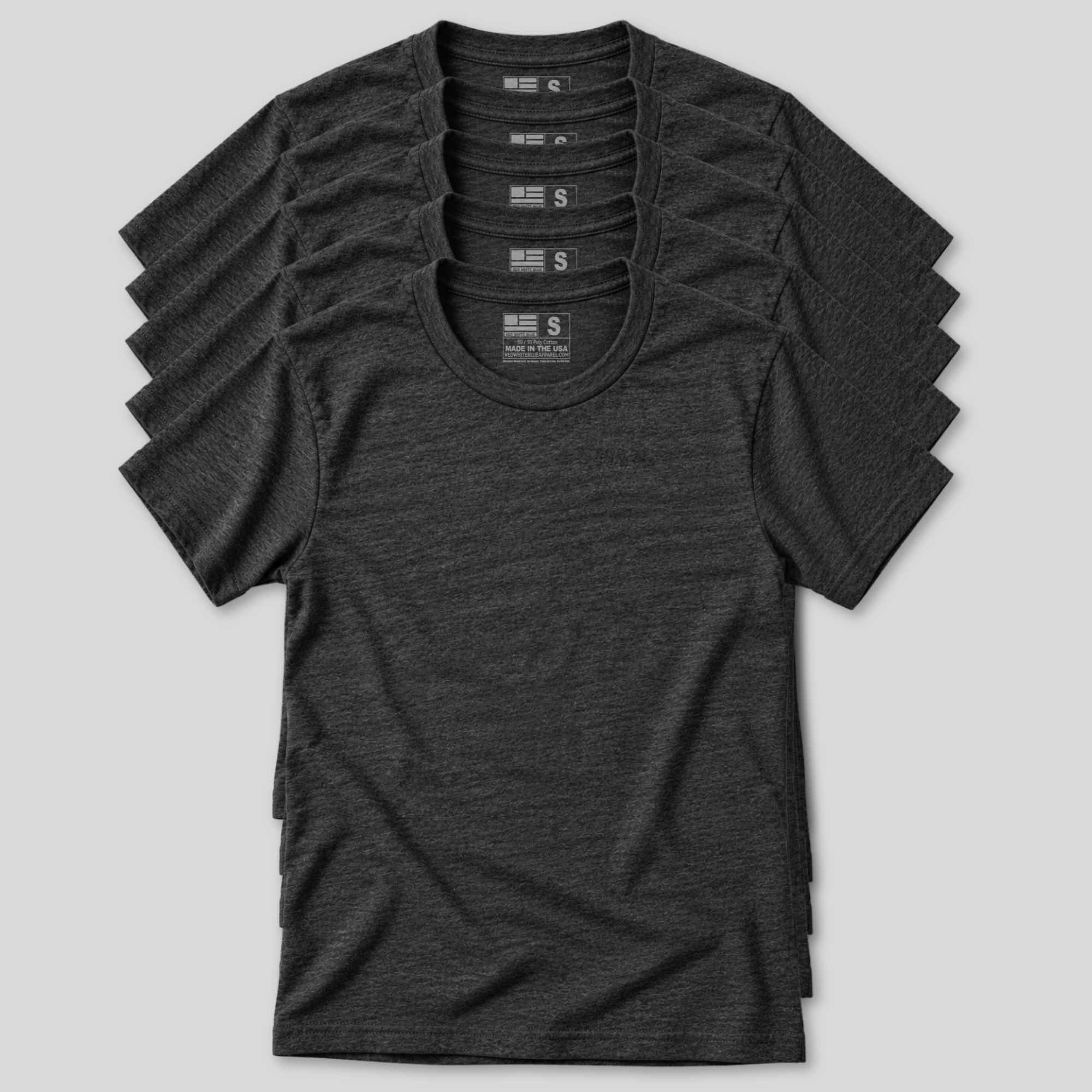 Made In USA Everyday T-Shirt | 5 Pack Heather Black