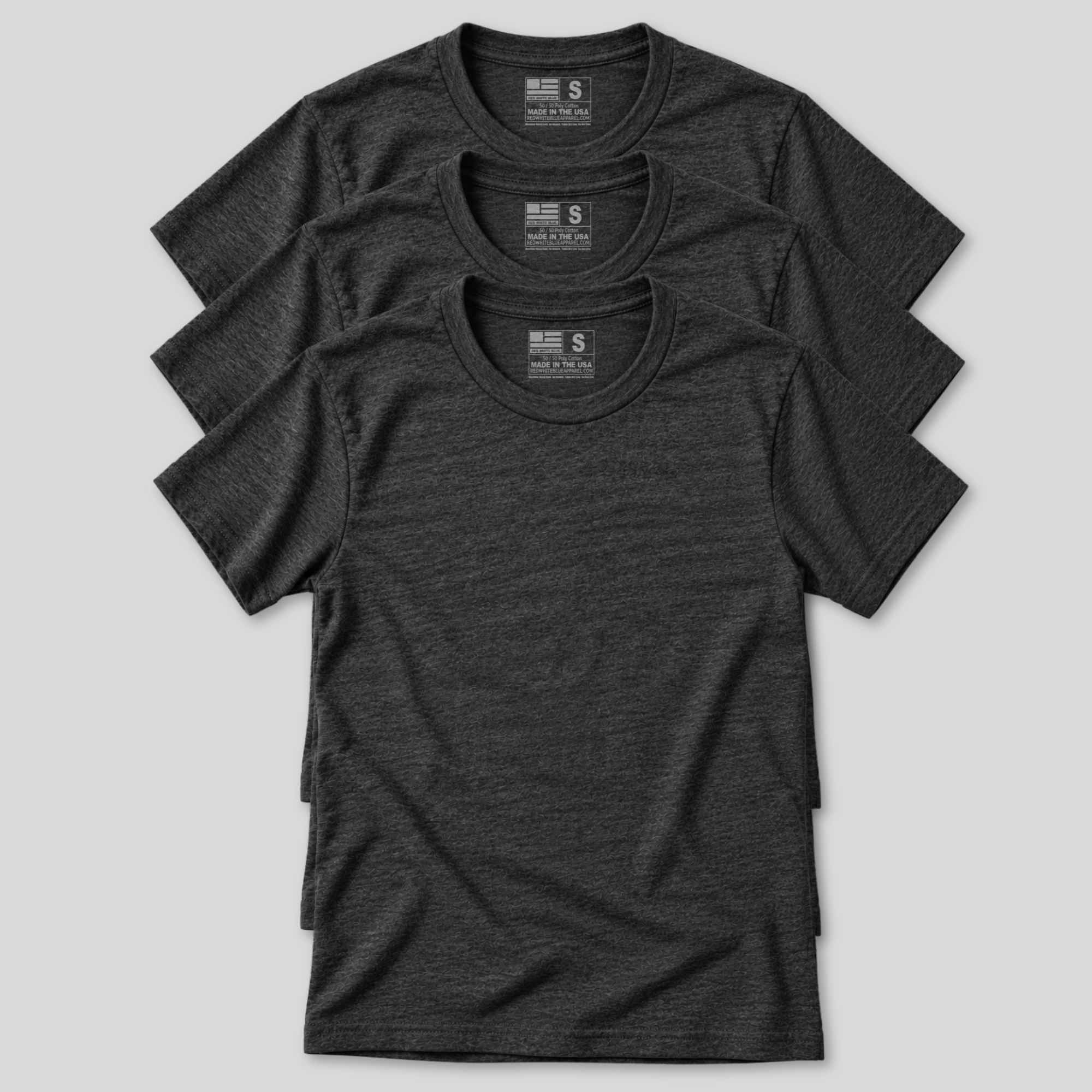 Made In USA Everyday T-Shirt | 3 Pack Heather Black